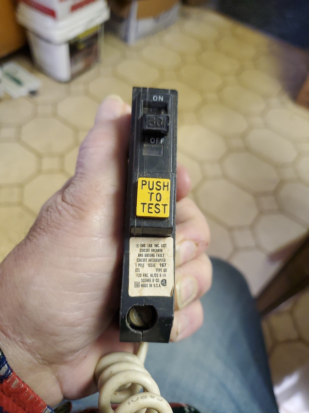 Square D QO130GFI 30 Amp 1 Pole 120V GFI Circuit Breaker