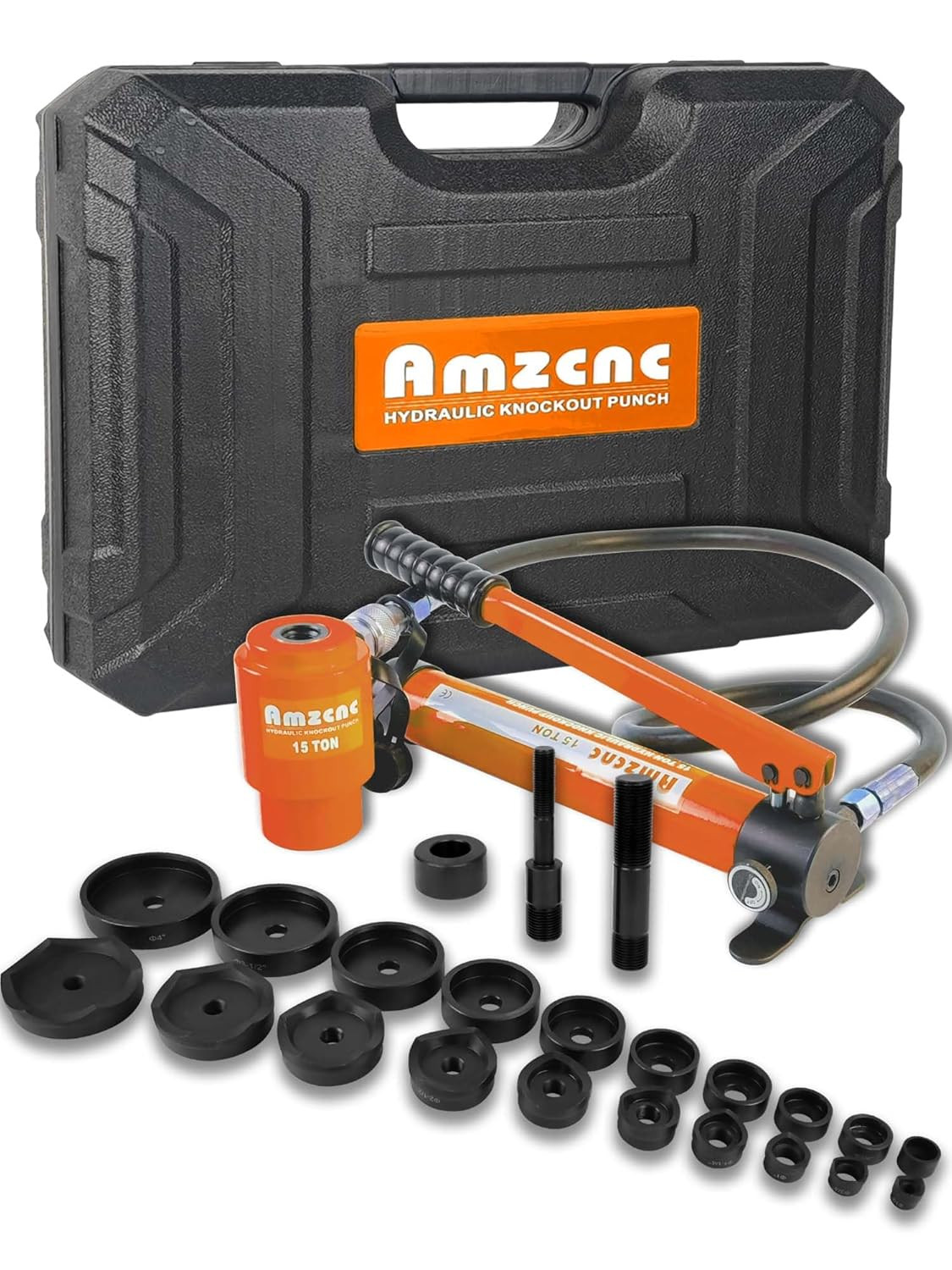 15 Ton 1/2 Inch to 4 Inch Hydraulic Punch Driver Kit Manual Hole Knockout Punche
