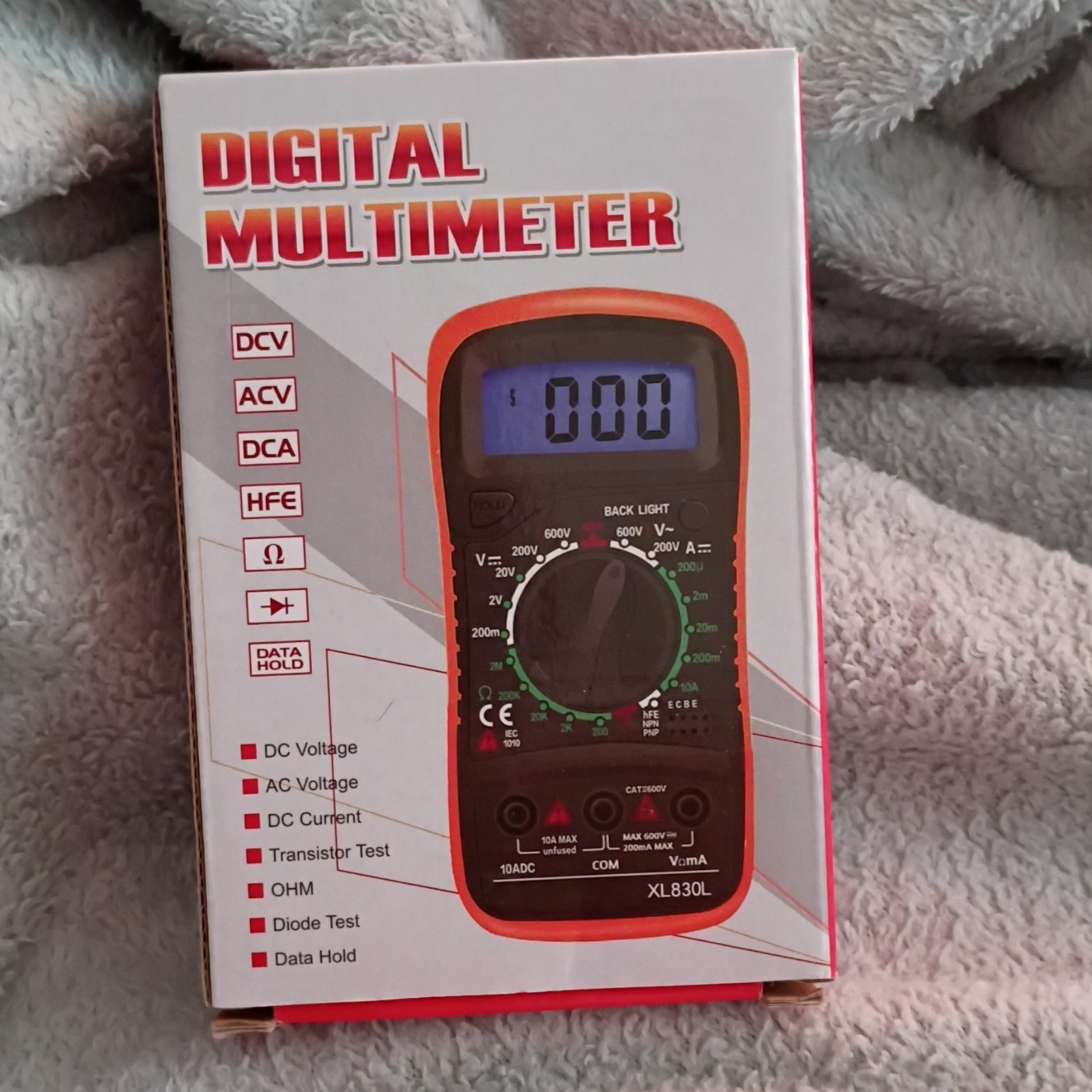 LJPXHHU XL830L Digital Multimeter Handheld CAT II Backlight Data Hold 600V