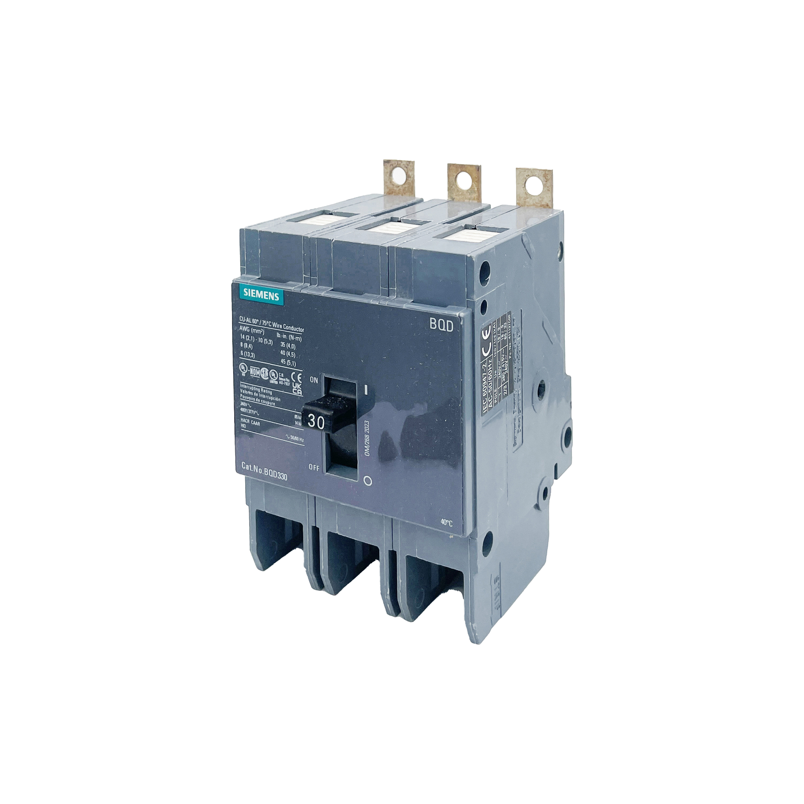 NIB – Siemens – BQD330 – 3PH, 3P, 480V, 30A, 14kA@480V, Bolt-On