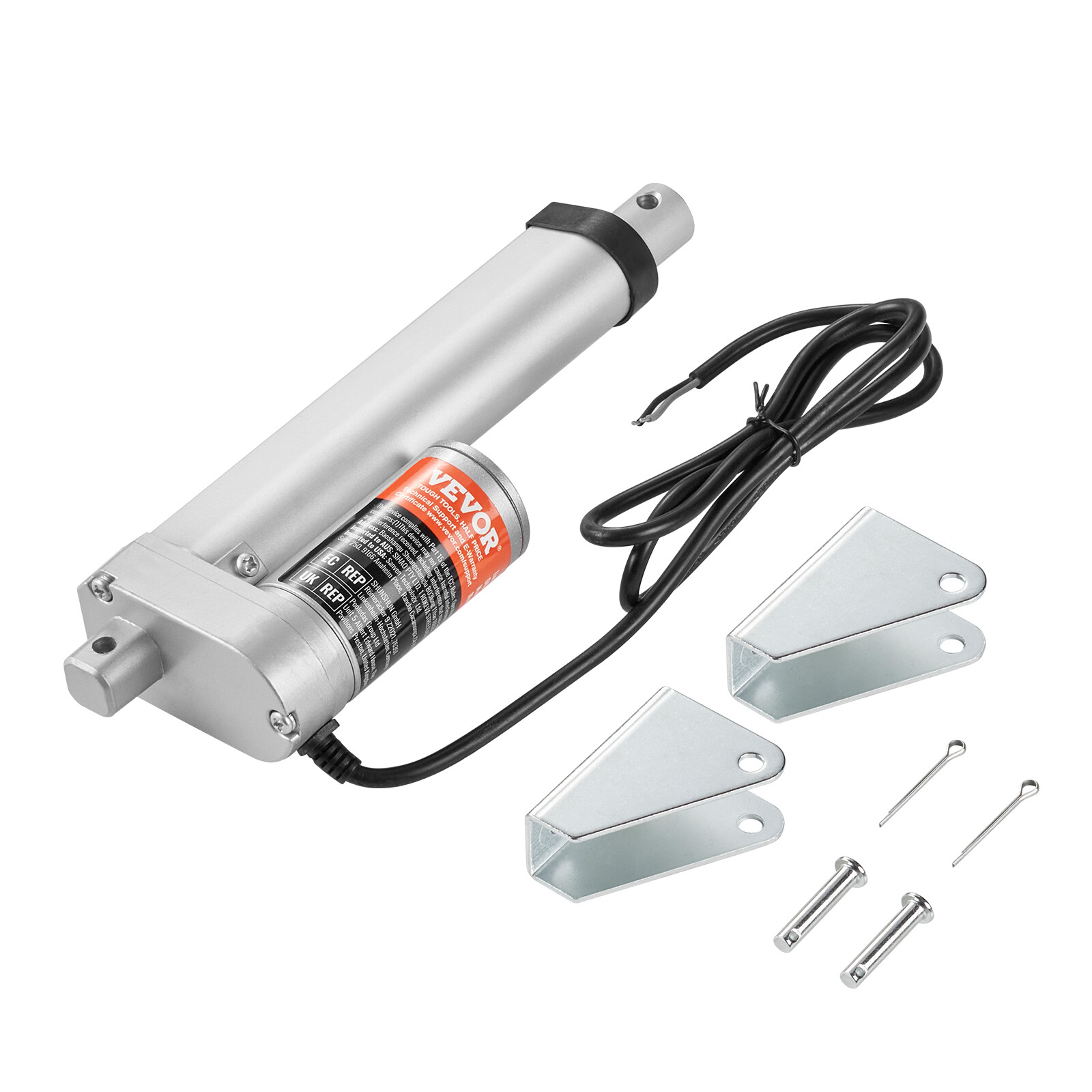 VEVOR Linear Actuator 12V 4 Inch High Load 330lbs/1500N 0.19″/s IP54 Protection