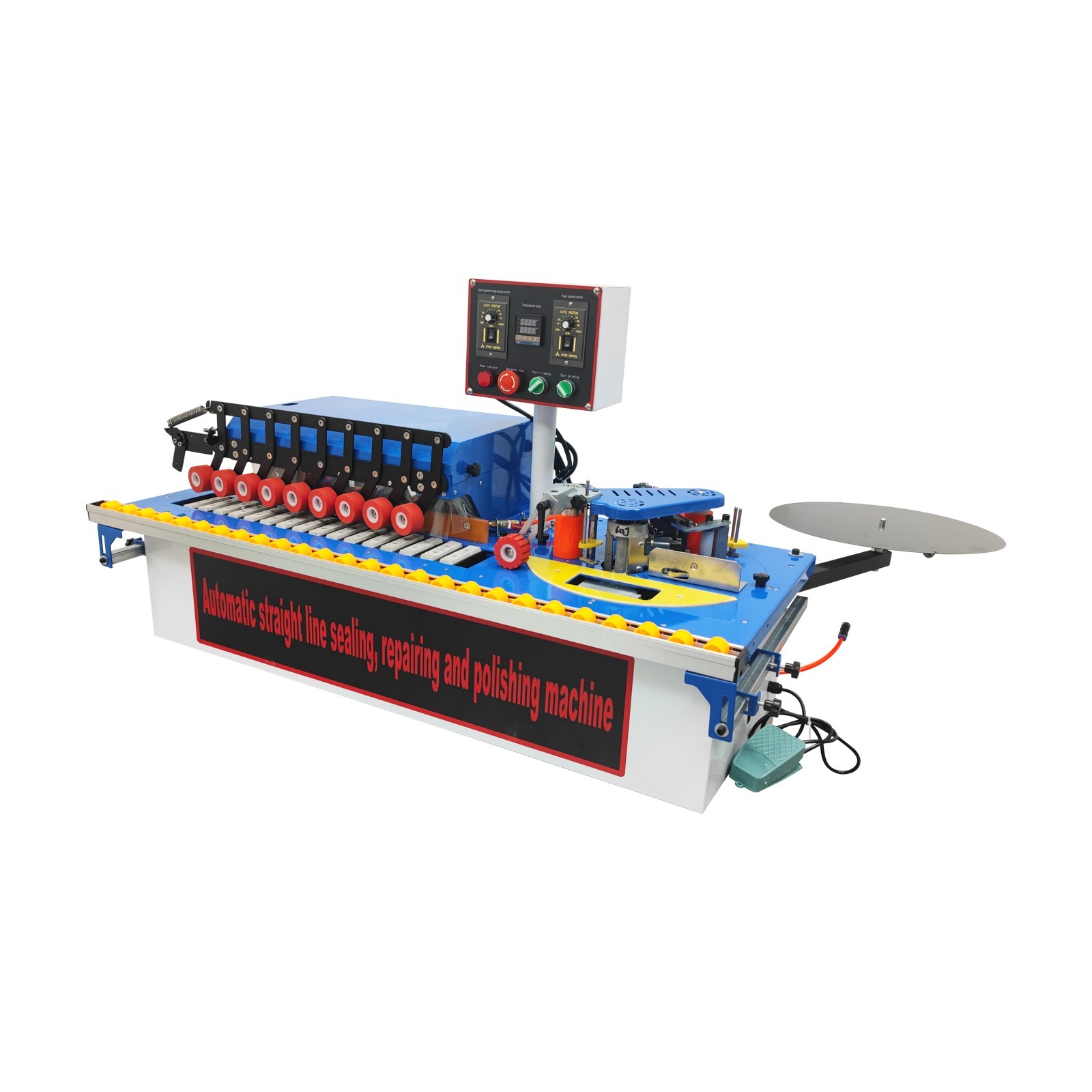 110V Woodworking Curve&Straight Edge Bander Double-sided Polishing Trimming