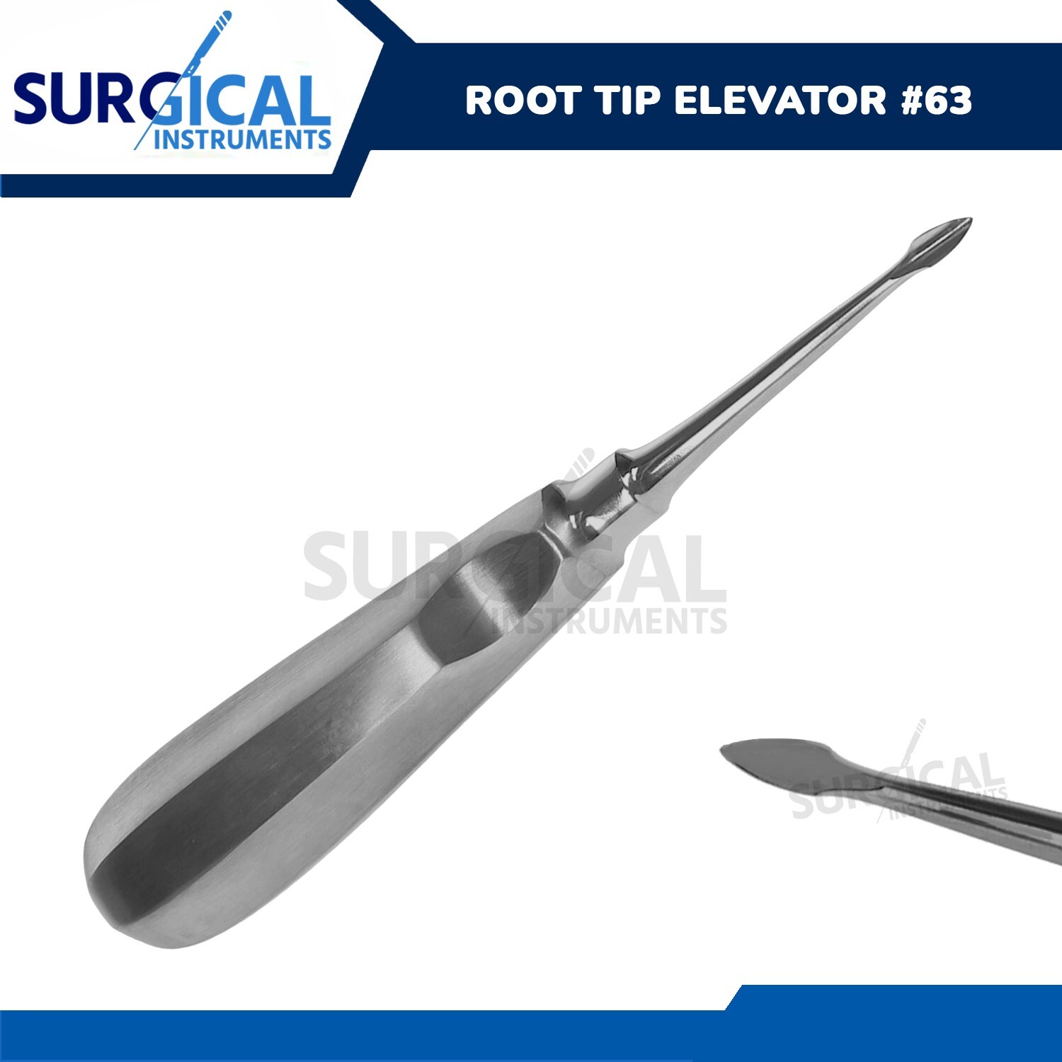 DENTAL TOOTH SURGERY SPADE CONCAVE CURVED ROOT TIP ELEVATOR #63 German Grade