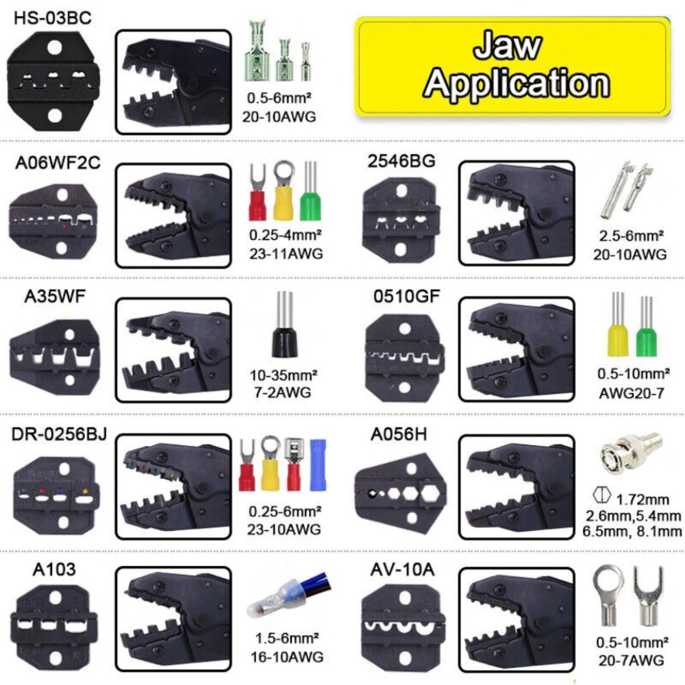 500X Non-Insulated U Shape Copper Terminals Crimp Assortment Kit For Cable Wire