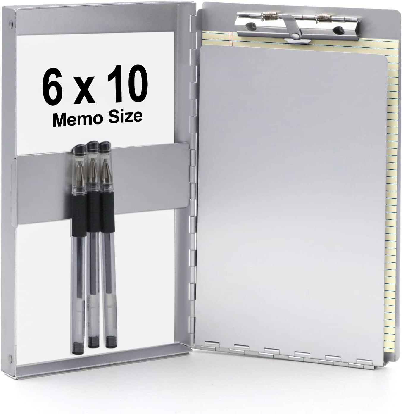 Small Aluminum Clipboard with Storage Memo Size, 6 x 10.2 Inches, Recycled Me…
