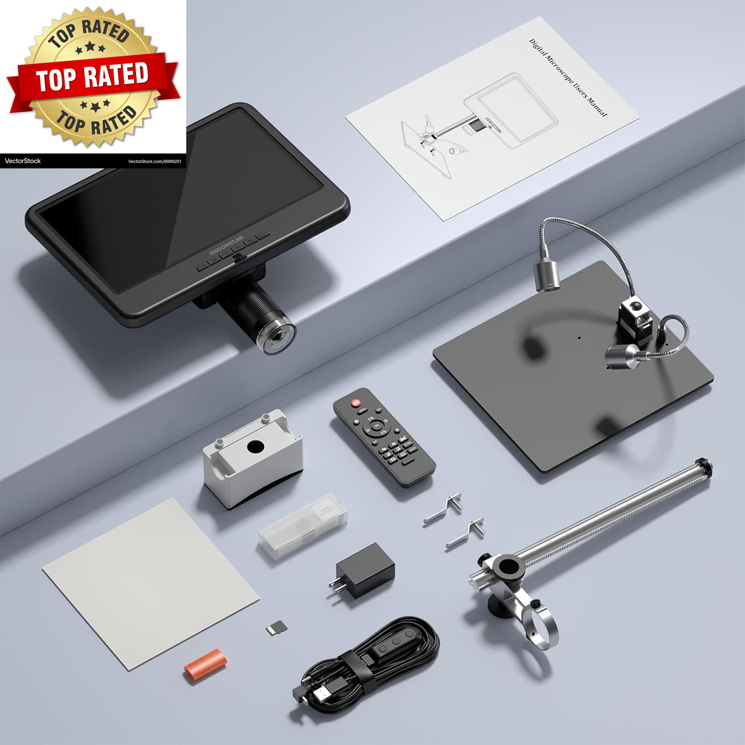 AD210 10.1 Inch LCD Digital Microscope for Adults, Soldering Microscope for Elec