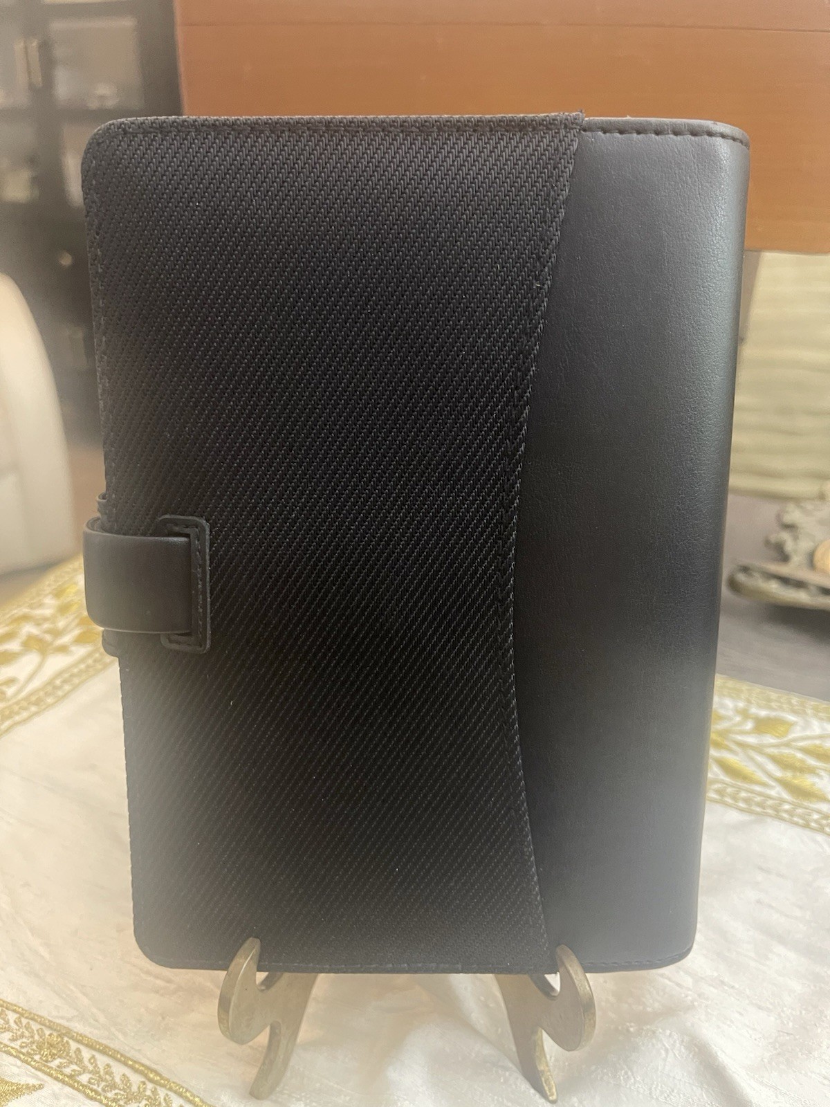 Filofax 2008/2009 Graphic personal organizer Fabric & Black Leather NOS