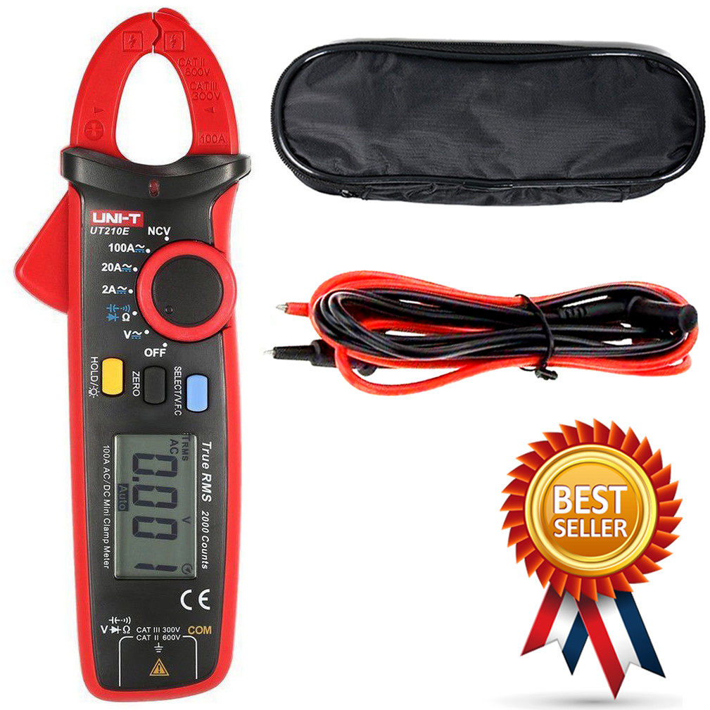 UNI-T UT210E Digital Clamp Meter Multimeter AC DC Current Resistance Tester