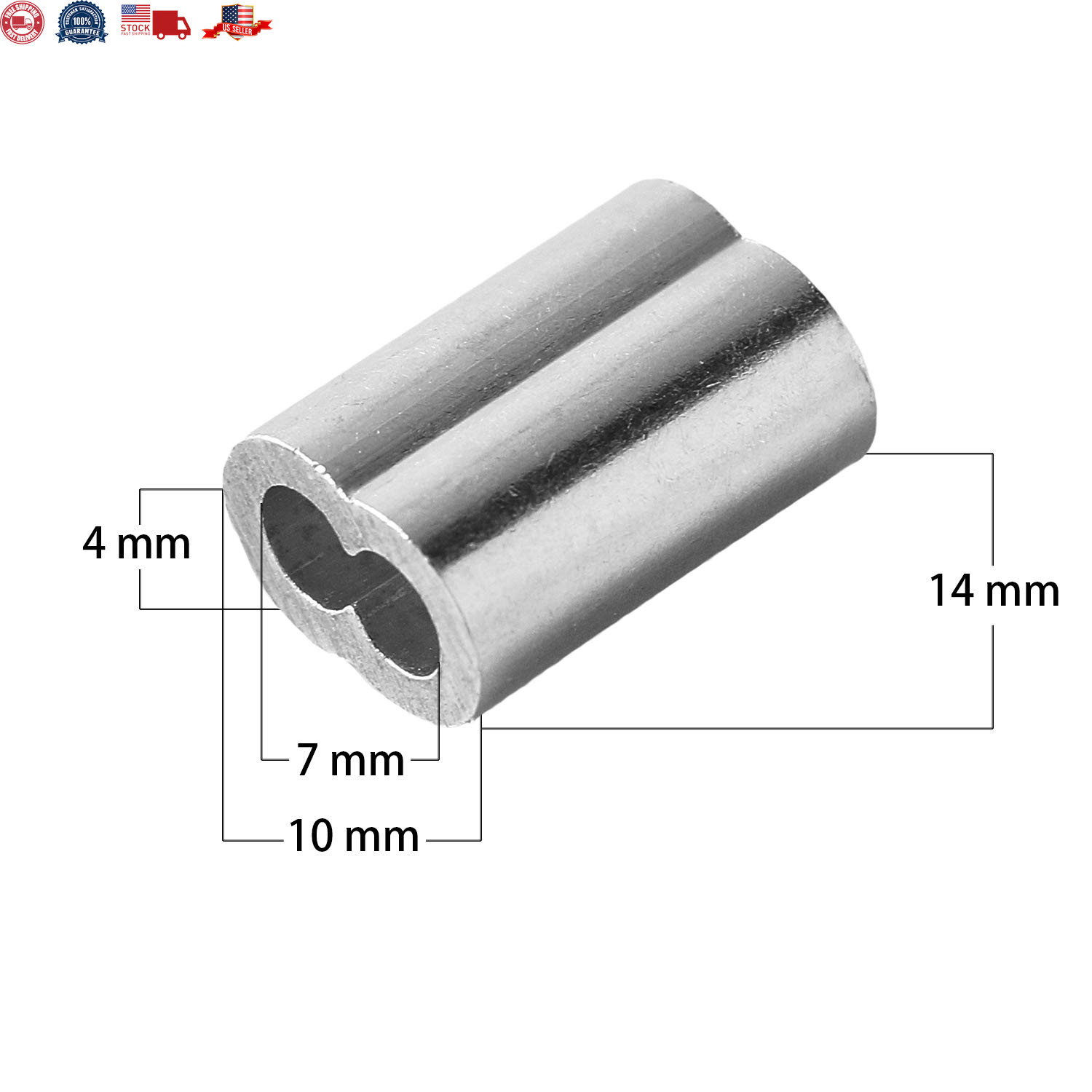 1/8″ (3Mm) Aluminum Crimping Loop Sleeve for Wire Rope, Cable Ferrule (100Pcs)