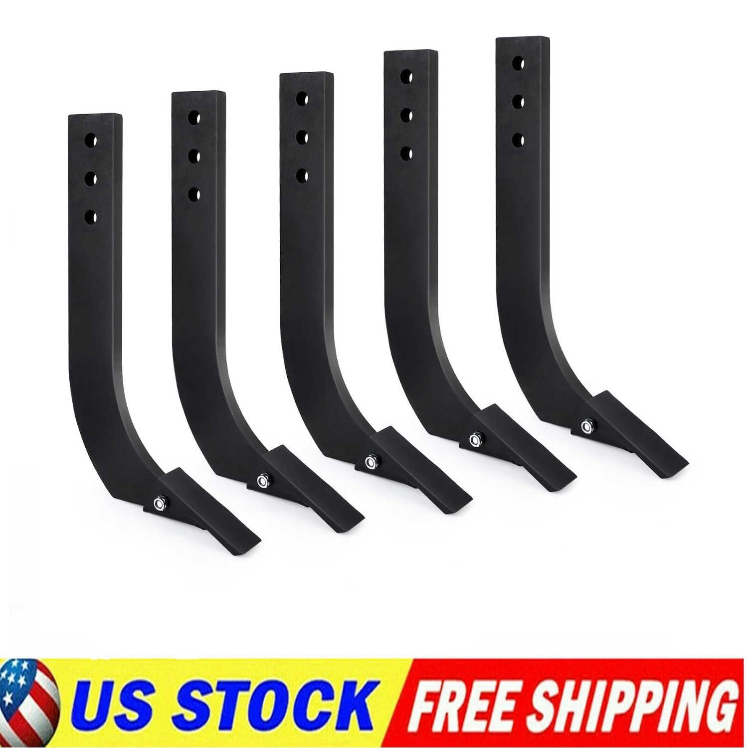 ✨5 Pack Box Blade Shank 16” Ripper Shank 3 Holes w/ Removable Tapered Teeth&Pin