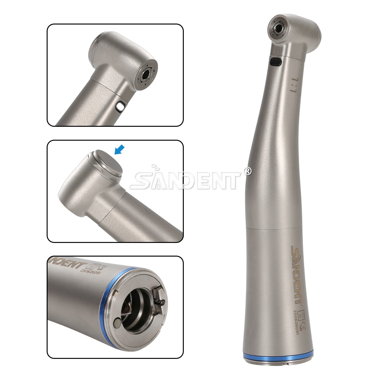 Dental 1:5 Fiber Optic LED Contra Angle Handpiece fit NSK E-Type Electric Motor
