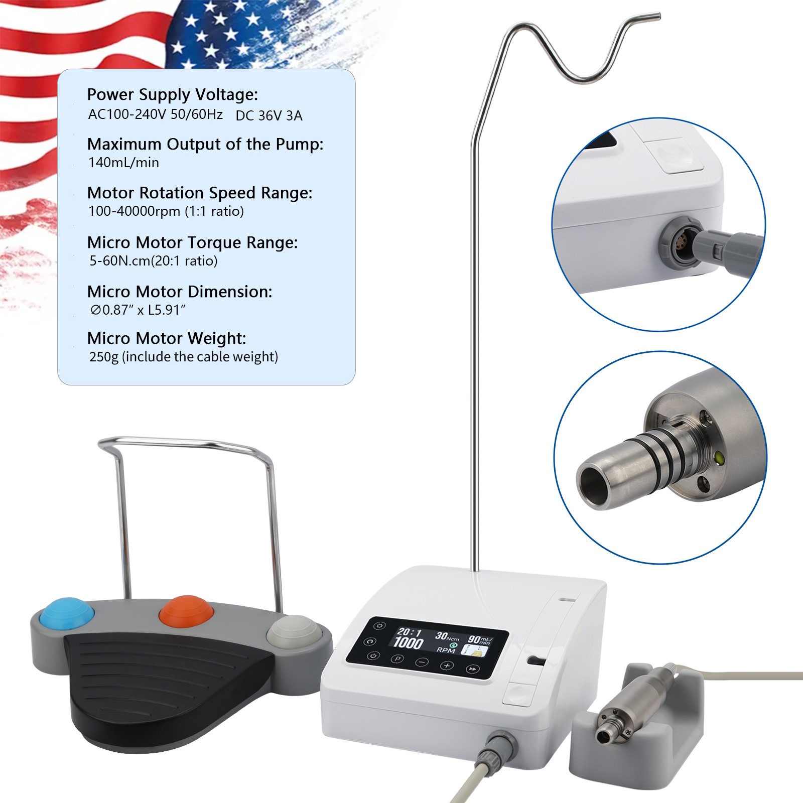 Dental Ultrasonic Scaler Handpiece Piezo HW-3H For Woodpecker/EMS