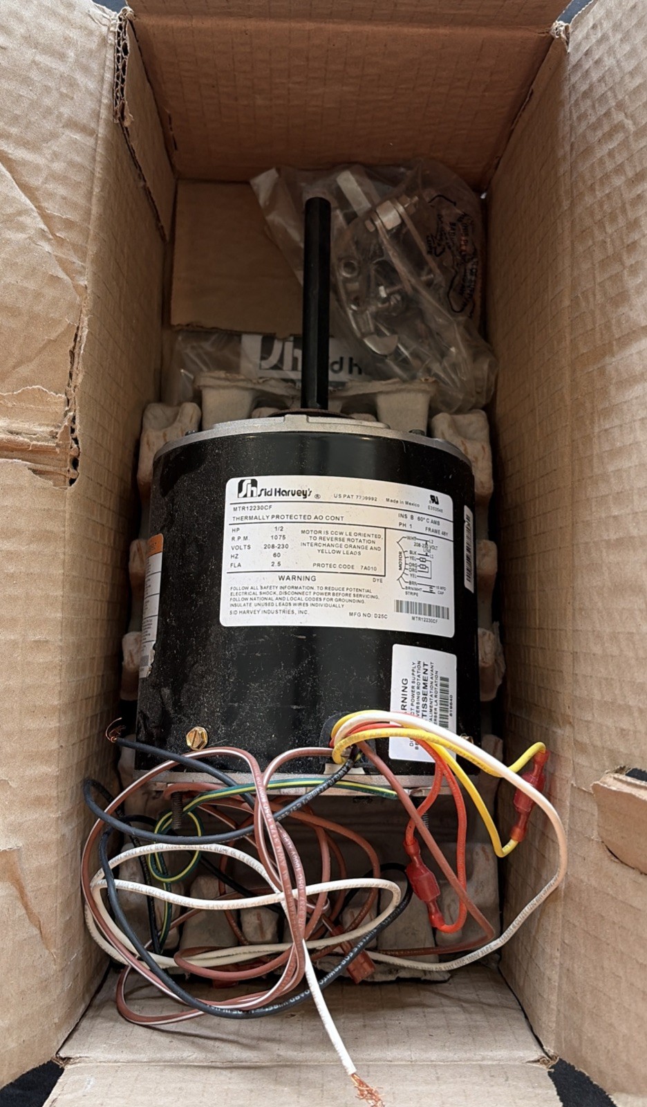 Fan Motor Condenser MTR12230CF AIR CONDITIONER MOTOR 208-230-1