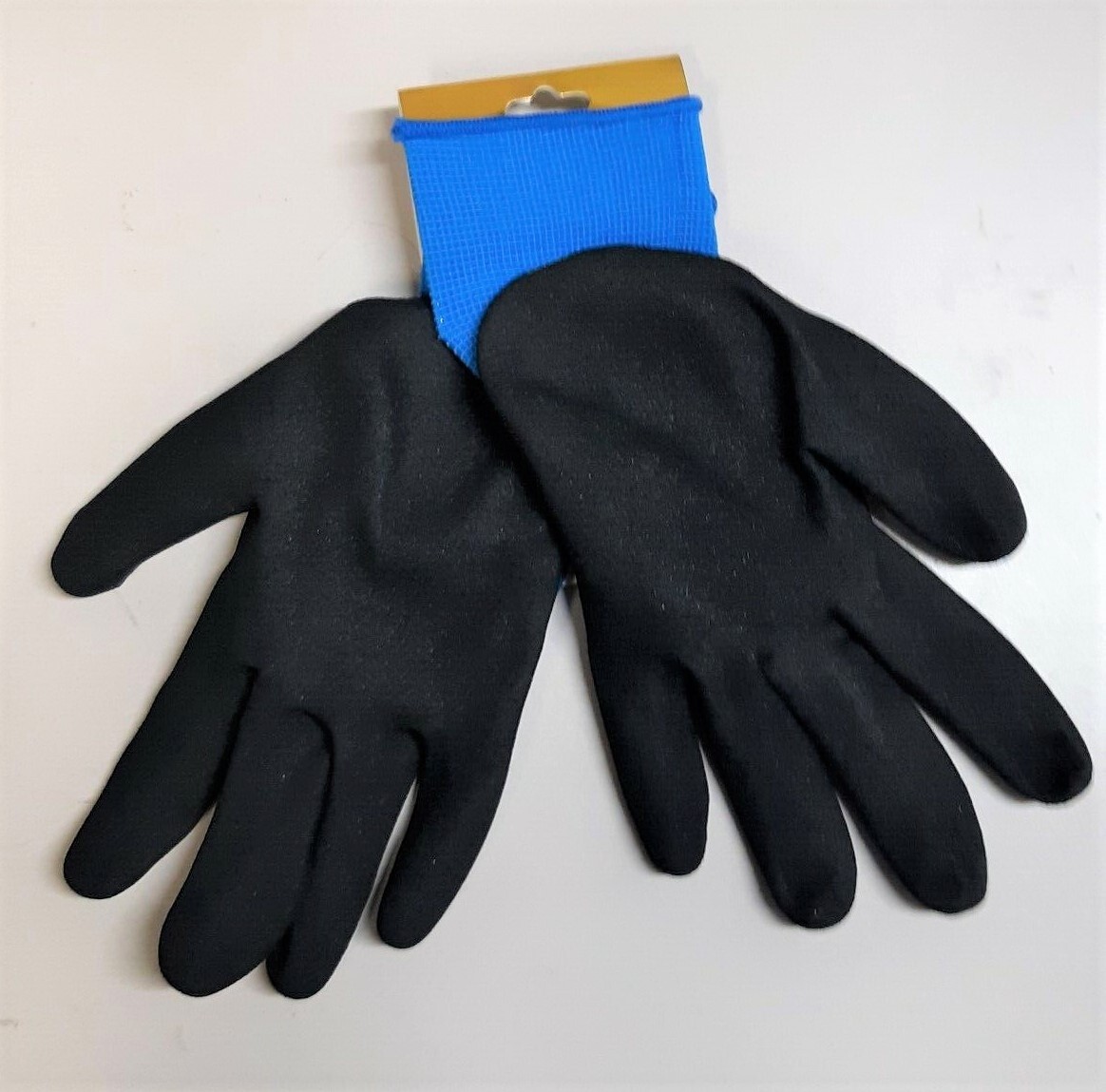 12 Pair Diesel BLUE Safety Gloves Latex Coated Grip