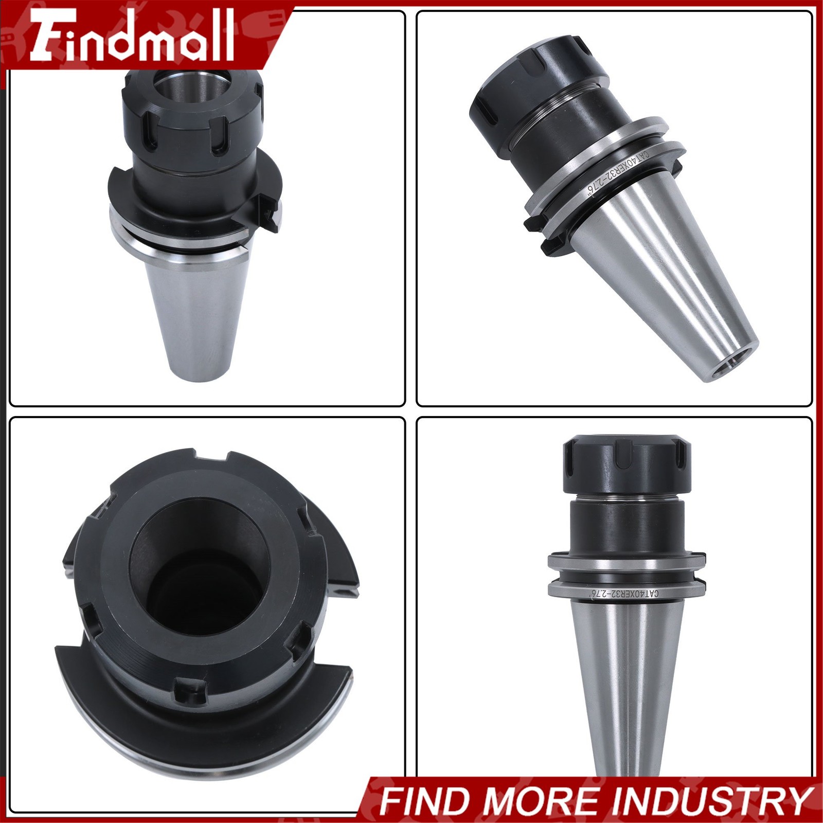 Findmall 10pcs CAT40 ER32 Collet Chuck Set 2.76″ 70mm CNC Milling Tool Holder