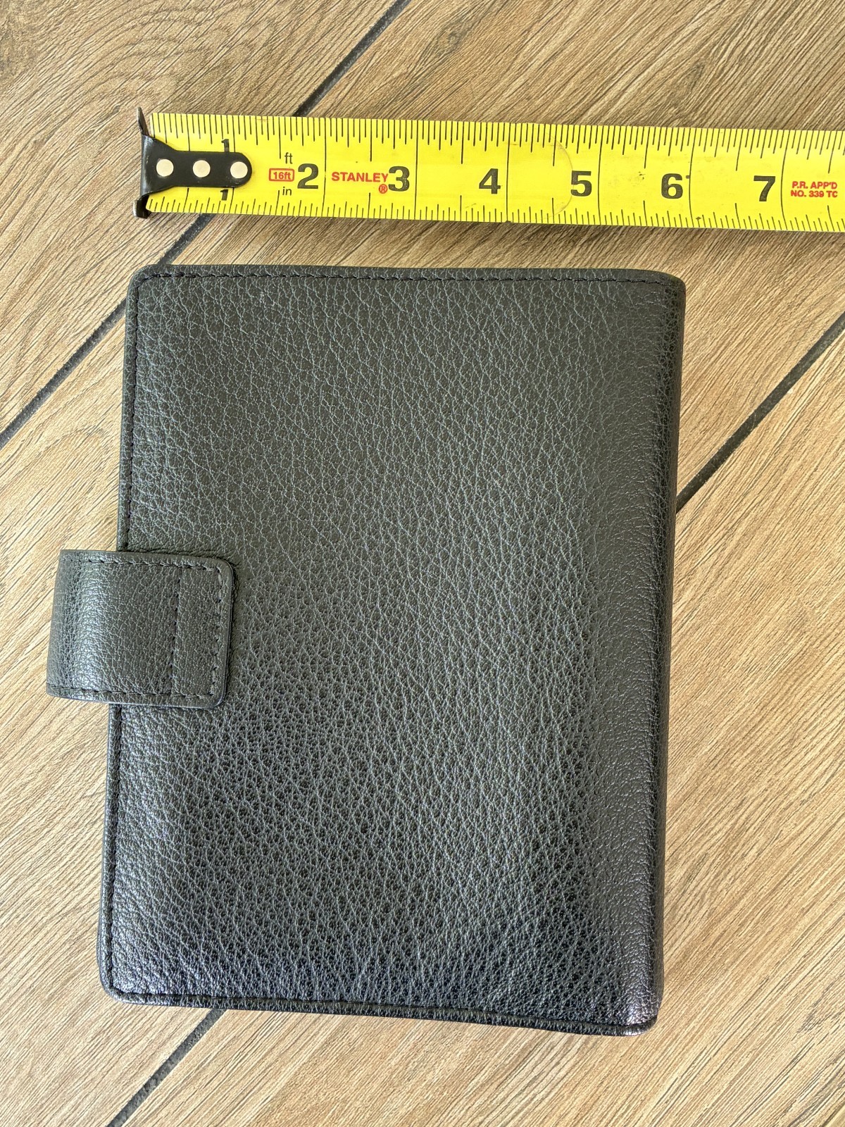 VAN DER SPEK Black Planner Cover for FiloFax Personal Size w/Leather Flyleaf