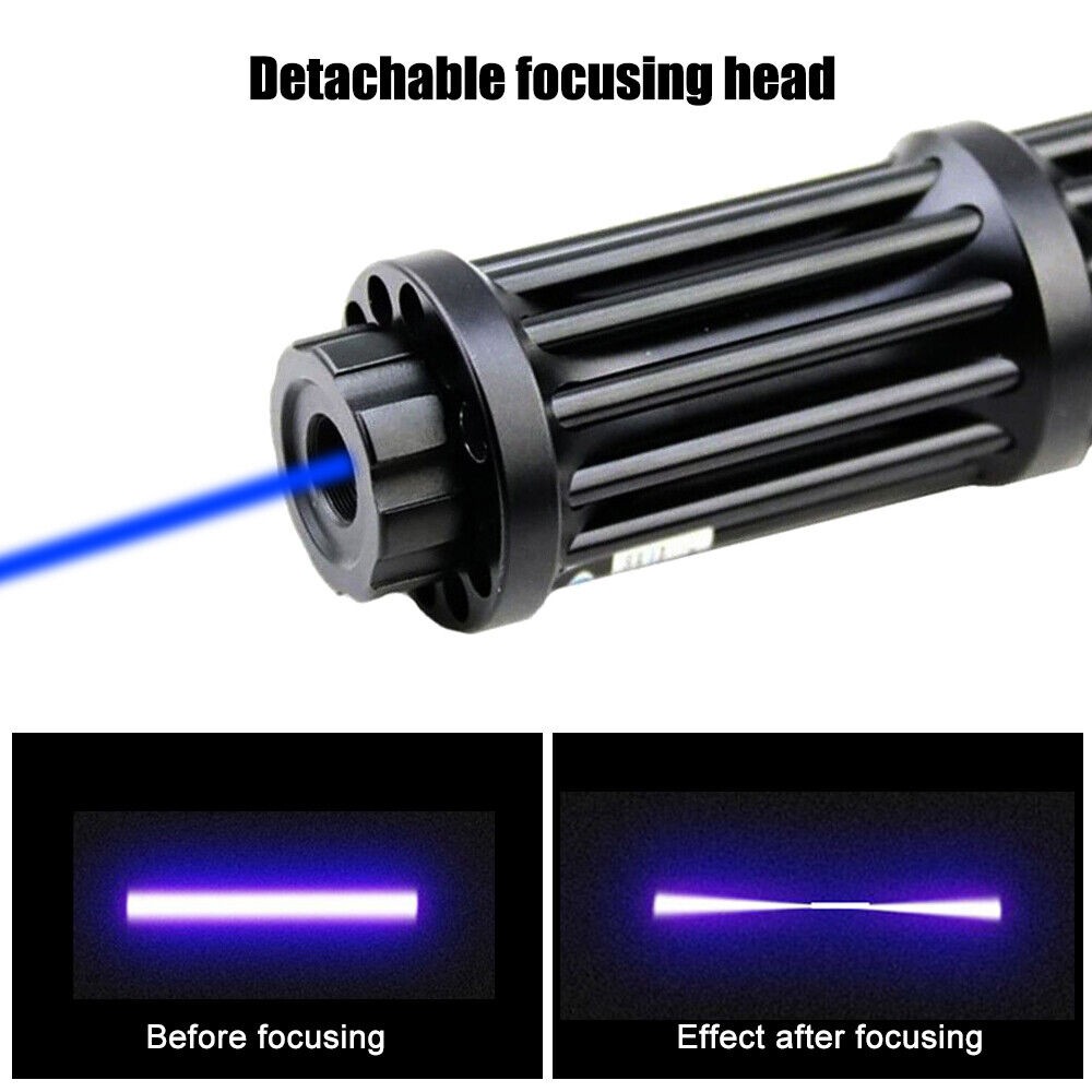 450nm Blue Laser Pointer Pen Visible Beam Light Zoom Focus Lazer New