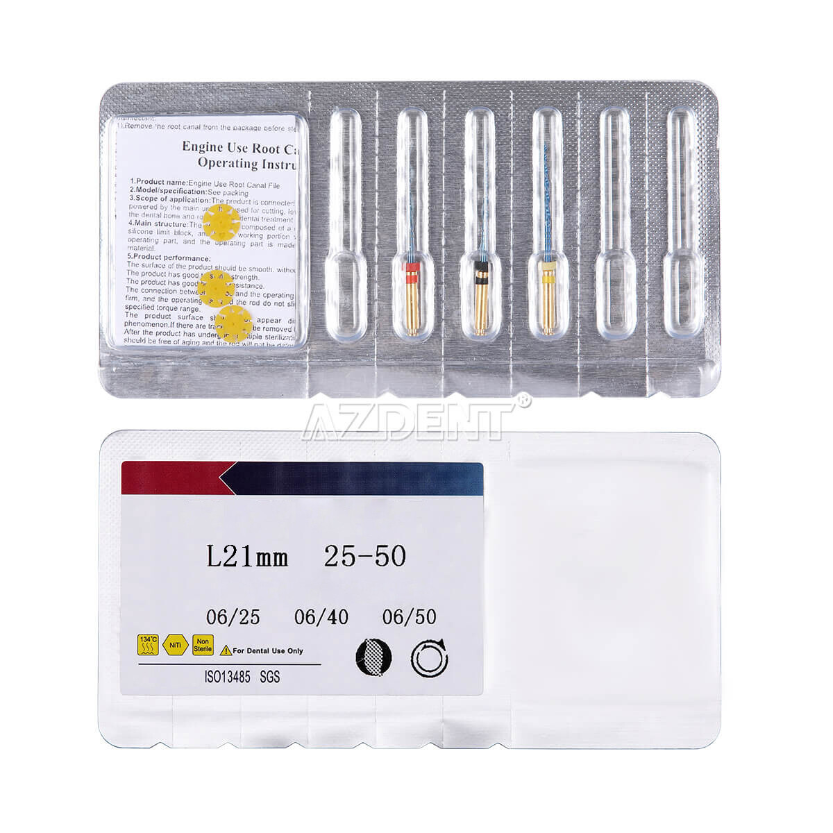 Lima rotatoria dental endodóntica Niti Activada por calor Reciprocante 21/25MM