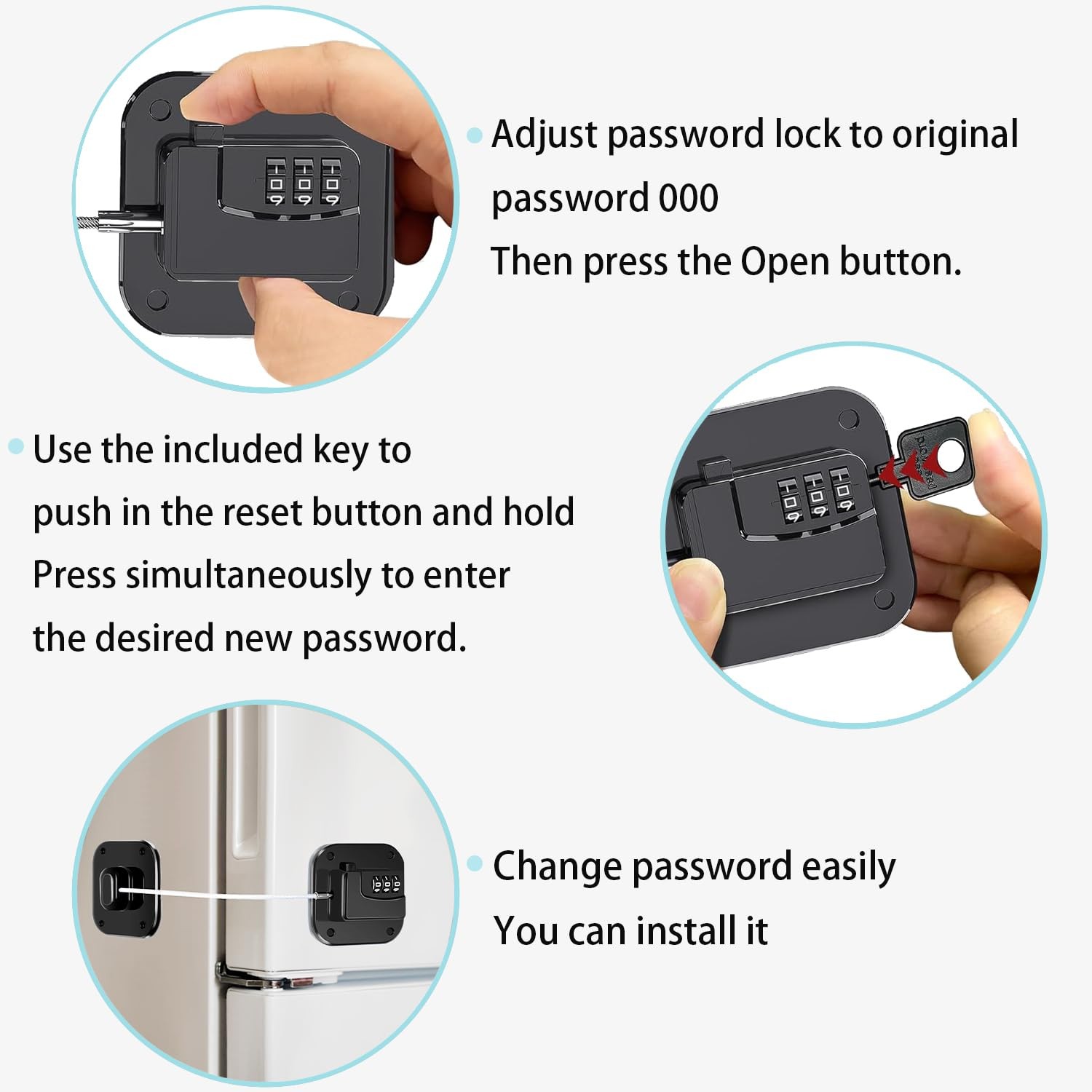 Fridge Lock Refrigerator Freezer Childproof Locks for Cabinets and Drawers Ea…