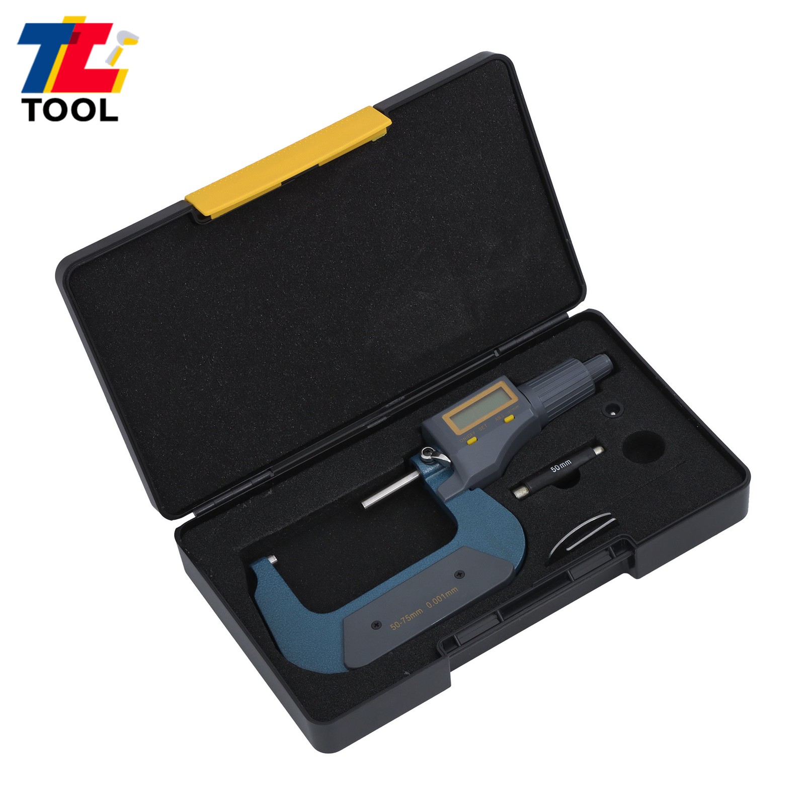Large LCD Display 2-3″ 0.00005″ Digital Outside Micrometer Carbide Tip 50-75mm