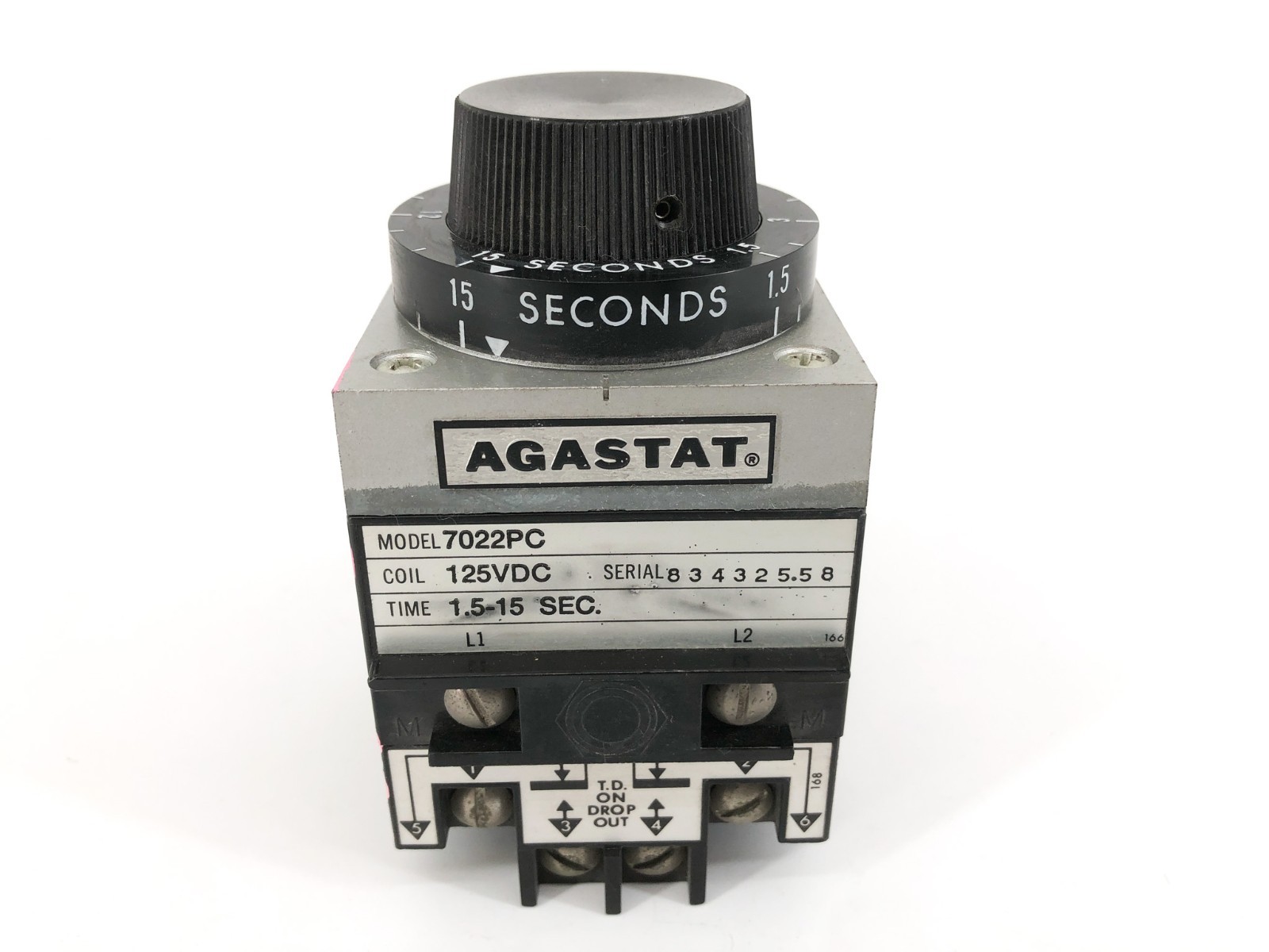 New Agastat 7022PC Timing Relay 1.5-15 Seconds 125VDC – No Box