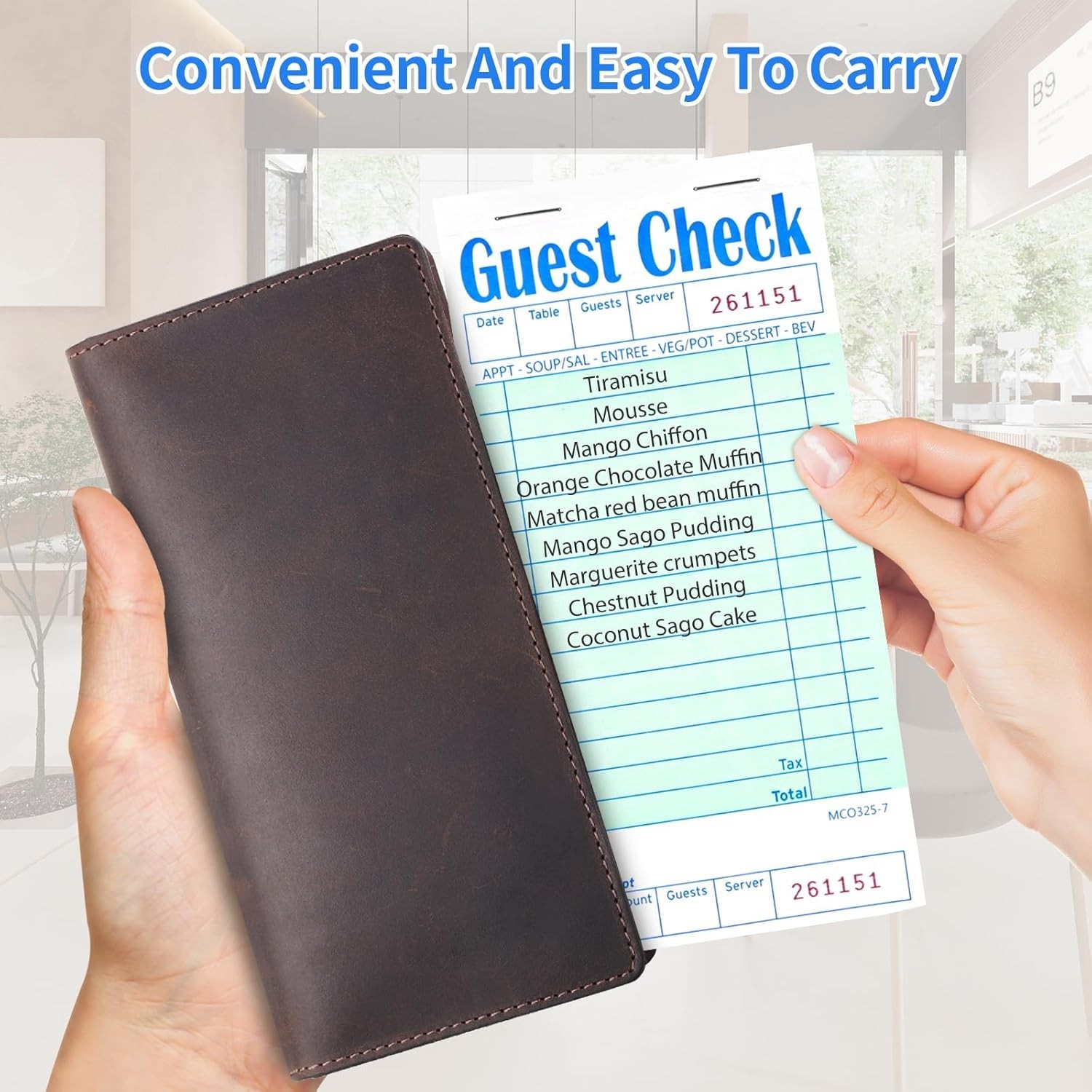 5 Pack Guest Check Books, Server Note Pads for Restaurant, Green Waiter Check…