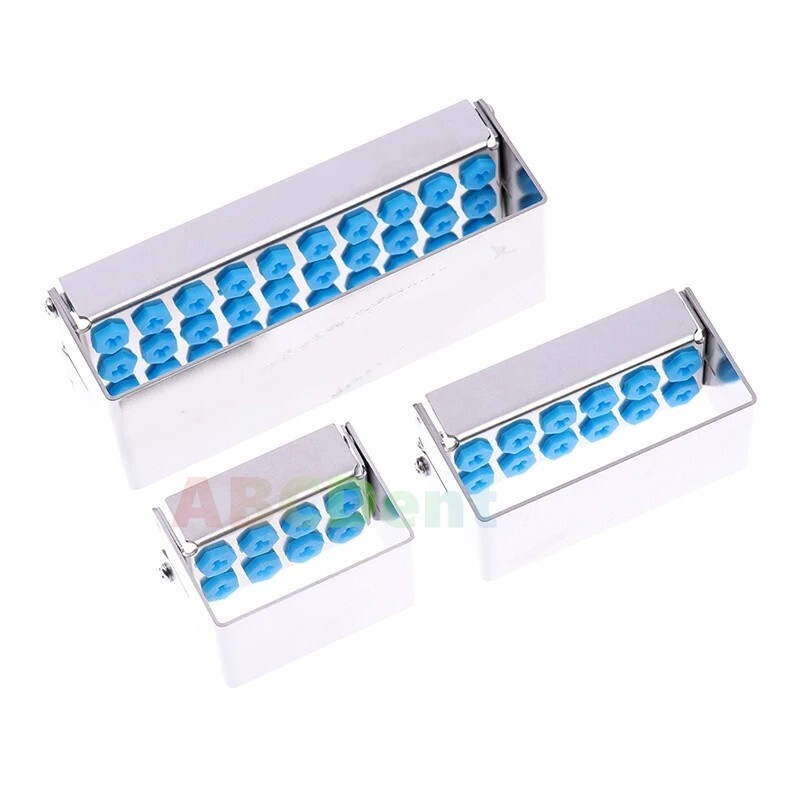 8/12/30Hole Bur Dental Burs Disinfection Autoclave Stand Holder Block Case Steel