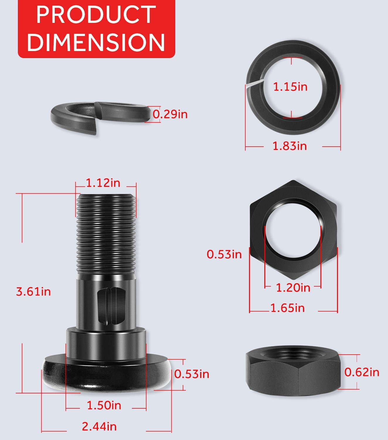 63607 Replacement for Bush Hog Rotary Cutter Blade Bolt Kit Code 7919, 252BH