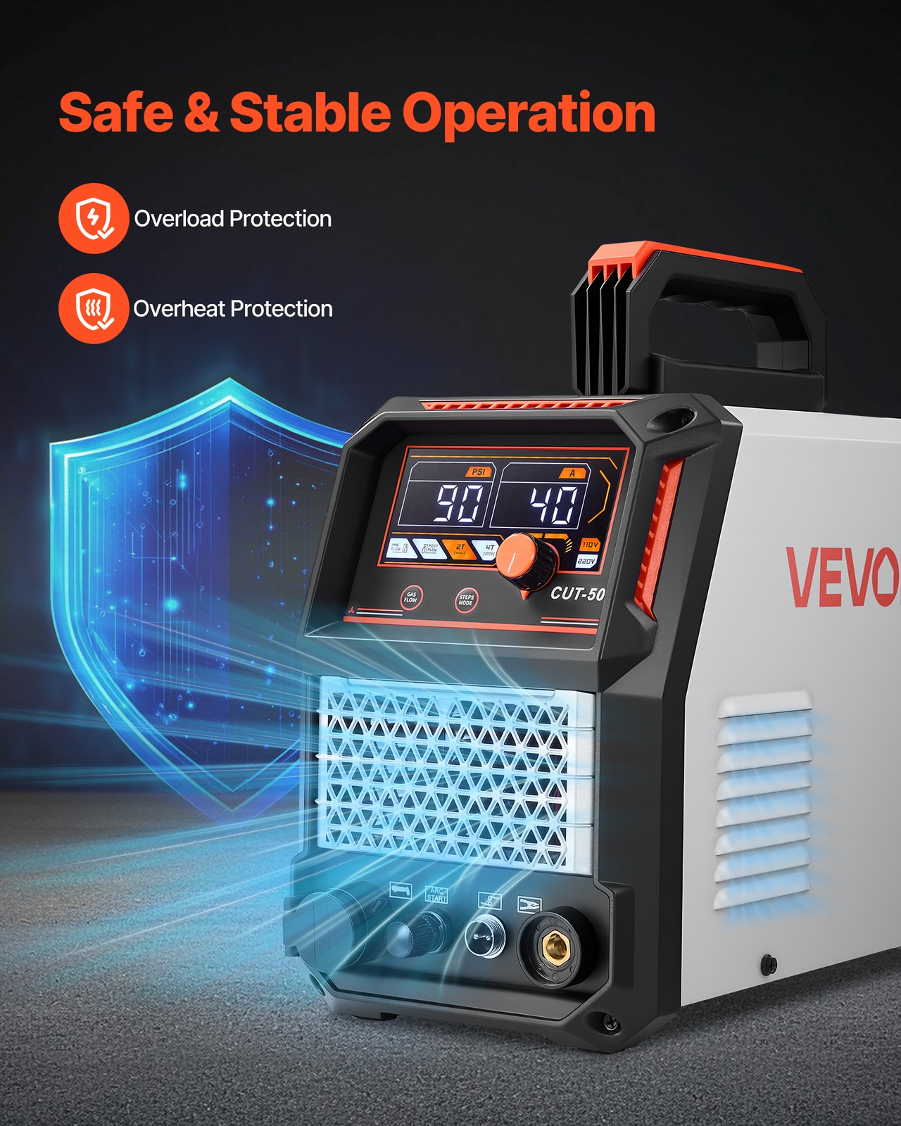 VEVOR Plasma Cutter 50A Non-Touch Pilot Arc Plasma Cutting Machine 110V/220V