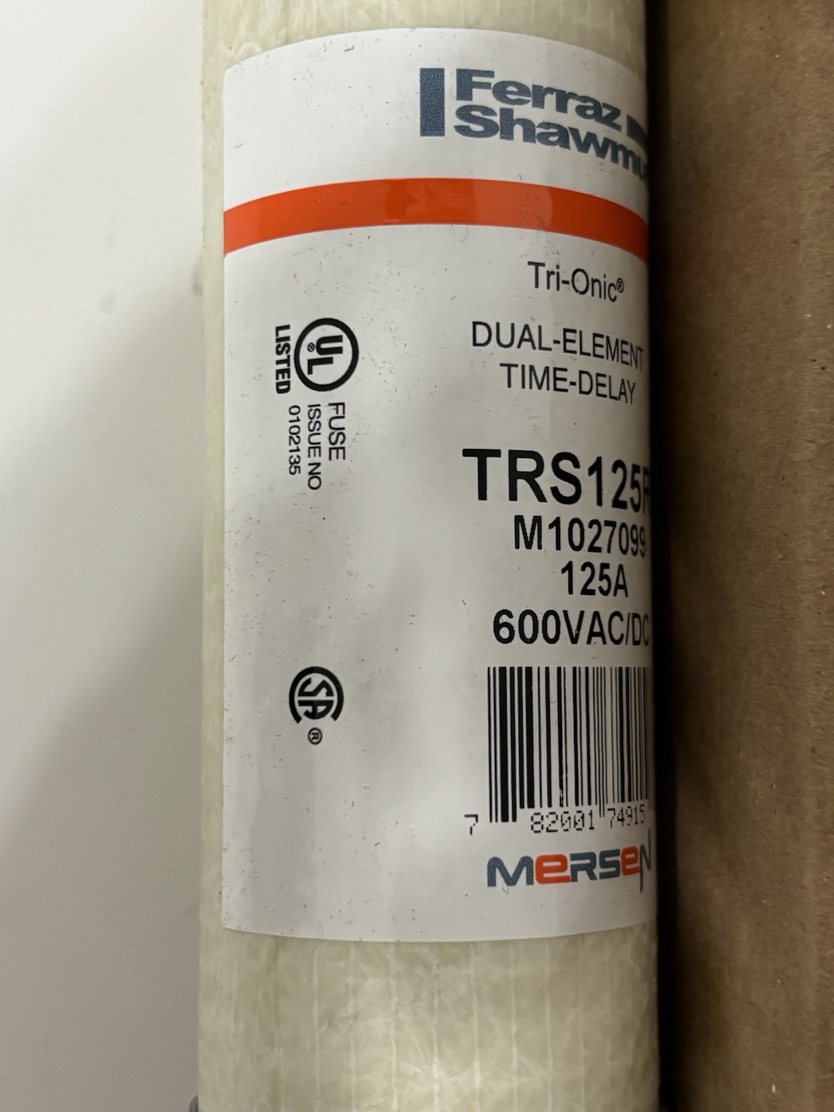 Ferraz Shawmut Duel Time Delay TRS125R M1027099 125A 600VAC/DC Fuse