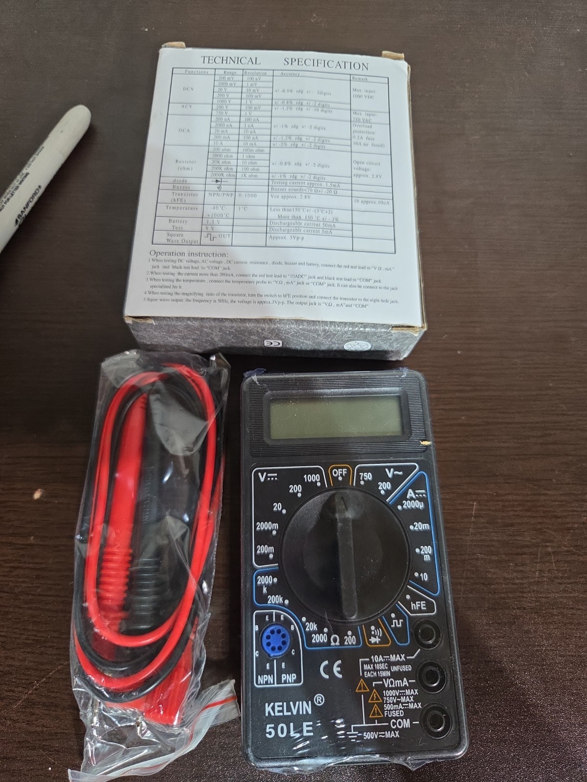 Digital Multimeter AC DC Voltage Volt 10 Amp Current Resistance Ohm Meter NEW!