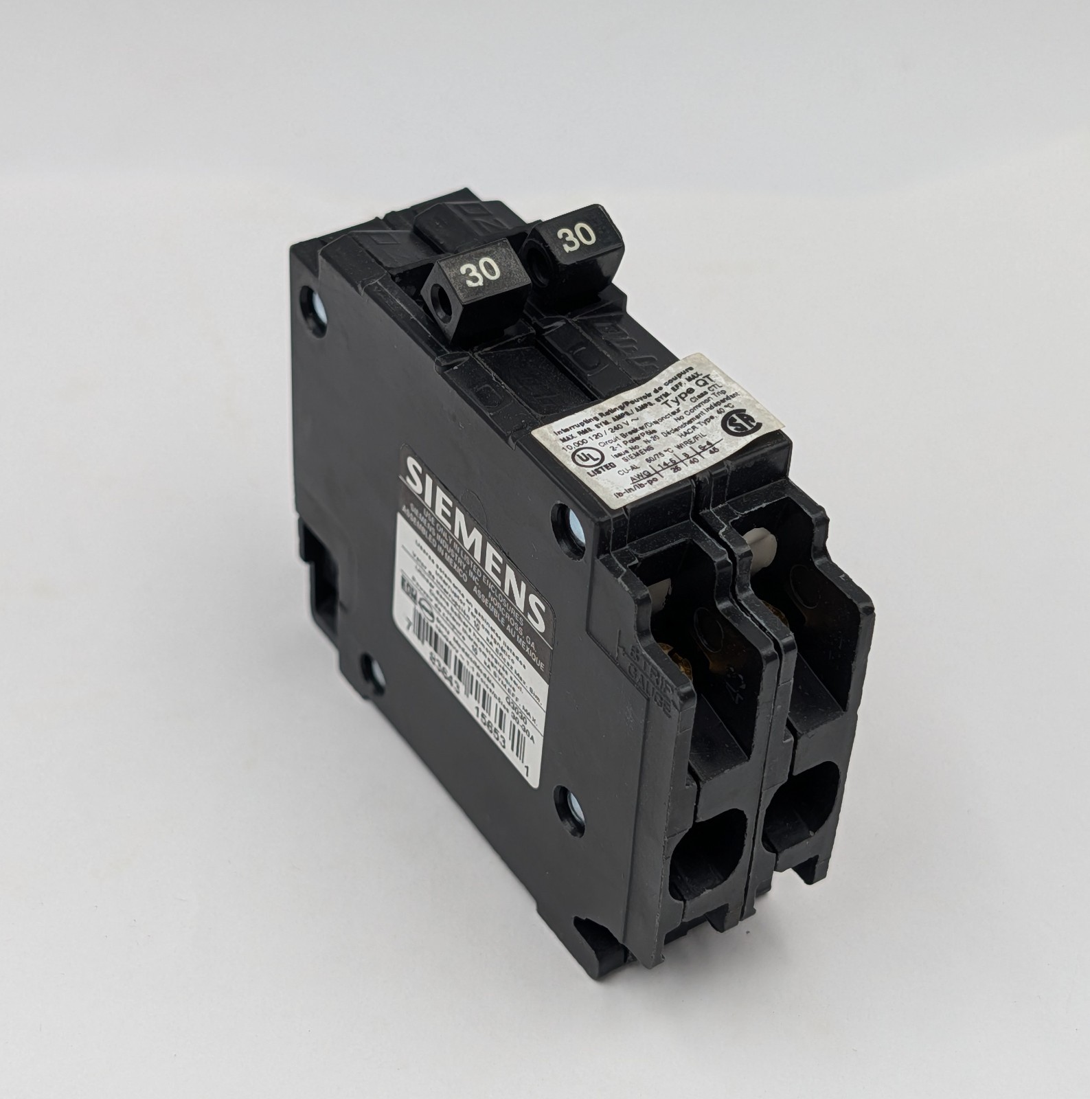 Siemens Q3030 Type QT Tandem 30A 30 Amp Single Pole Circuit Breaker New