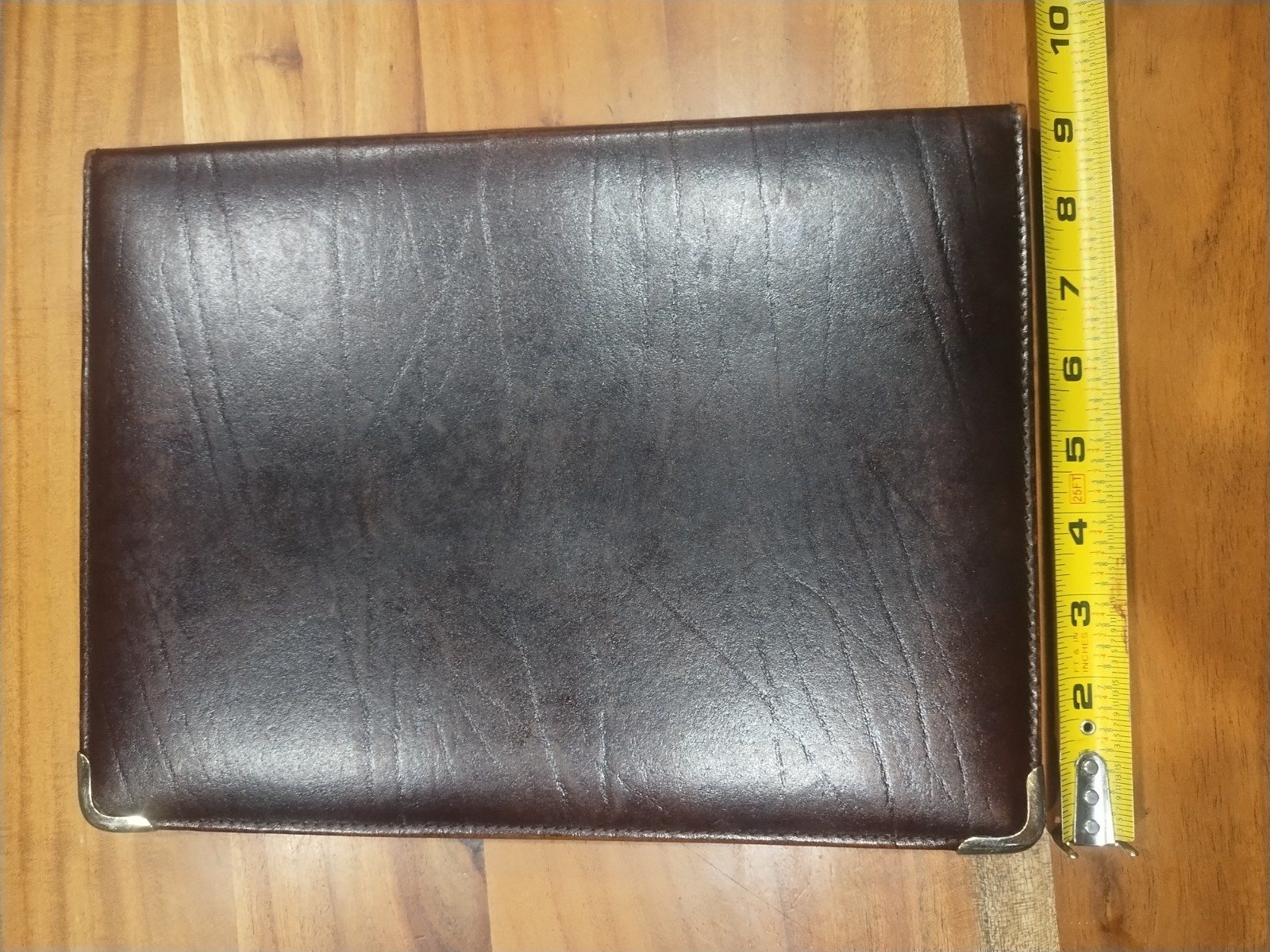 Made in Spain Top Grain Cowhide Leather Organizer Portfolio Folio Brown