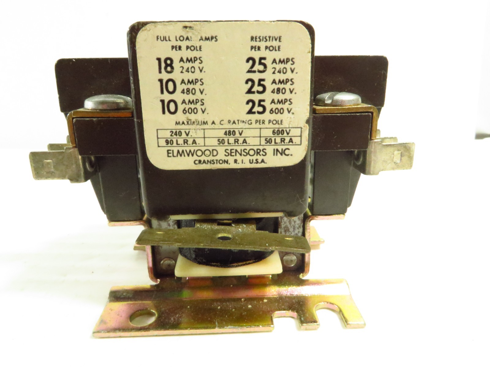 Elmwood Sensors 30-A0-20, 501YB5 Contactor, 18A/240V, 10A/480V, 10A/600V