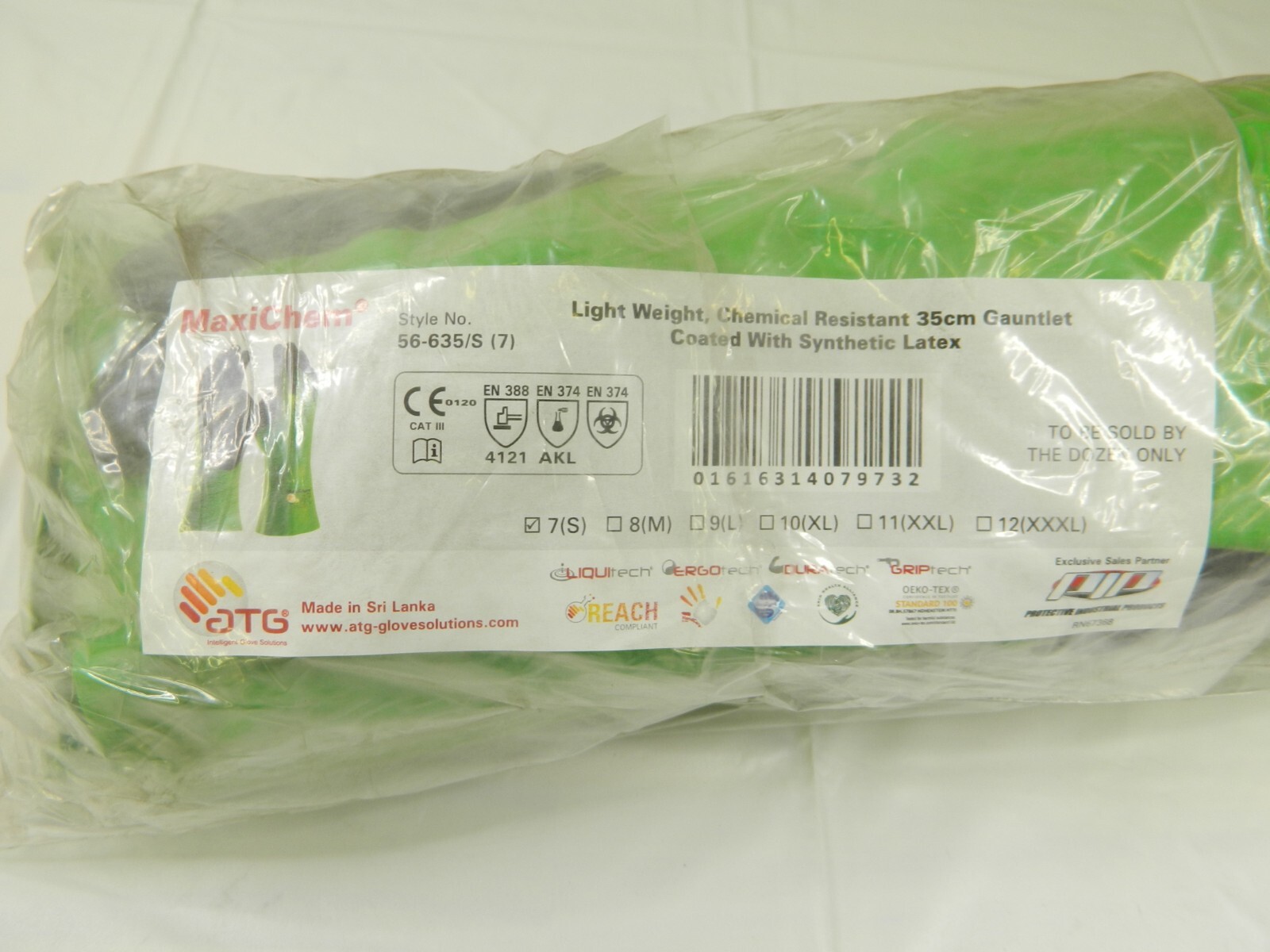ATG MaxiChem 14″ Nitrile Coated Nylon Lycra Chemical Work Glove Qty 12 56-635/S