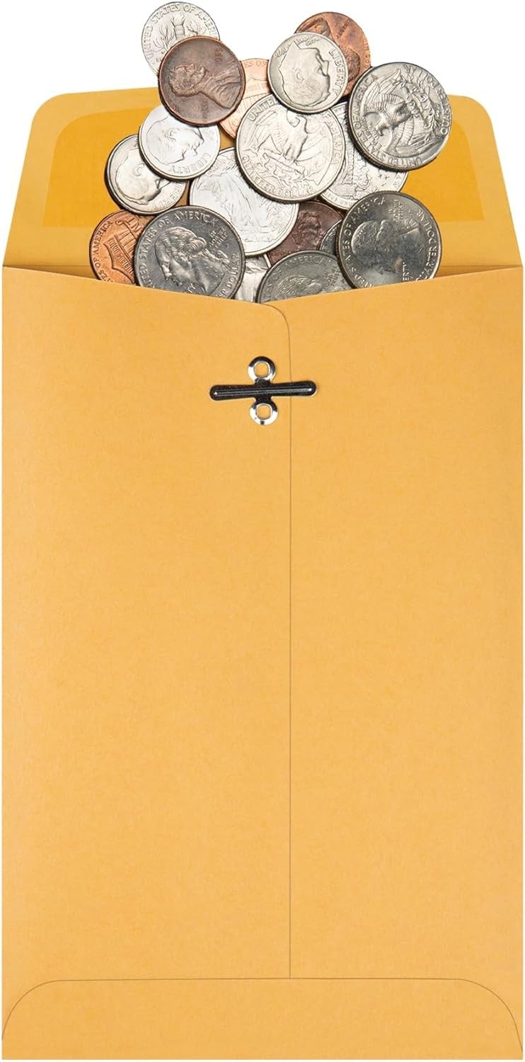 5 x 7-1/2 Clasp Envelopes – 100 Durable Kraft Paper for Secure Mailing & Storage