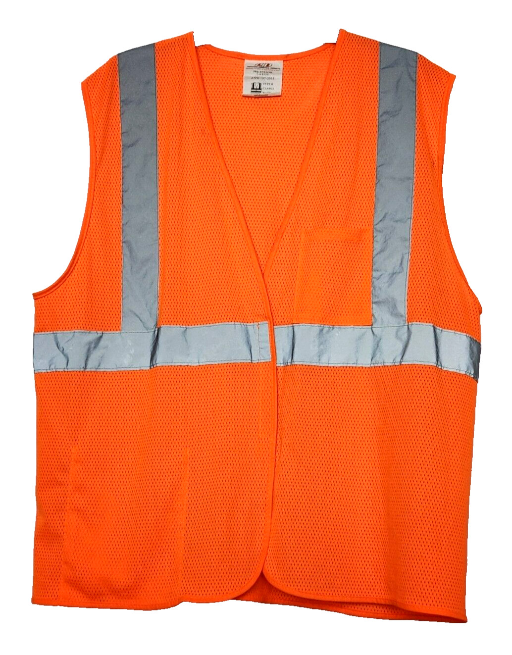 PIP Safety Vest Size Large with Pockets Hook and Loop Closure Type R Class 2