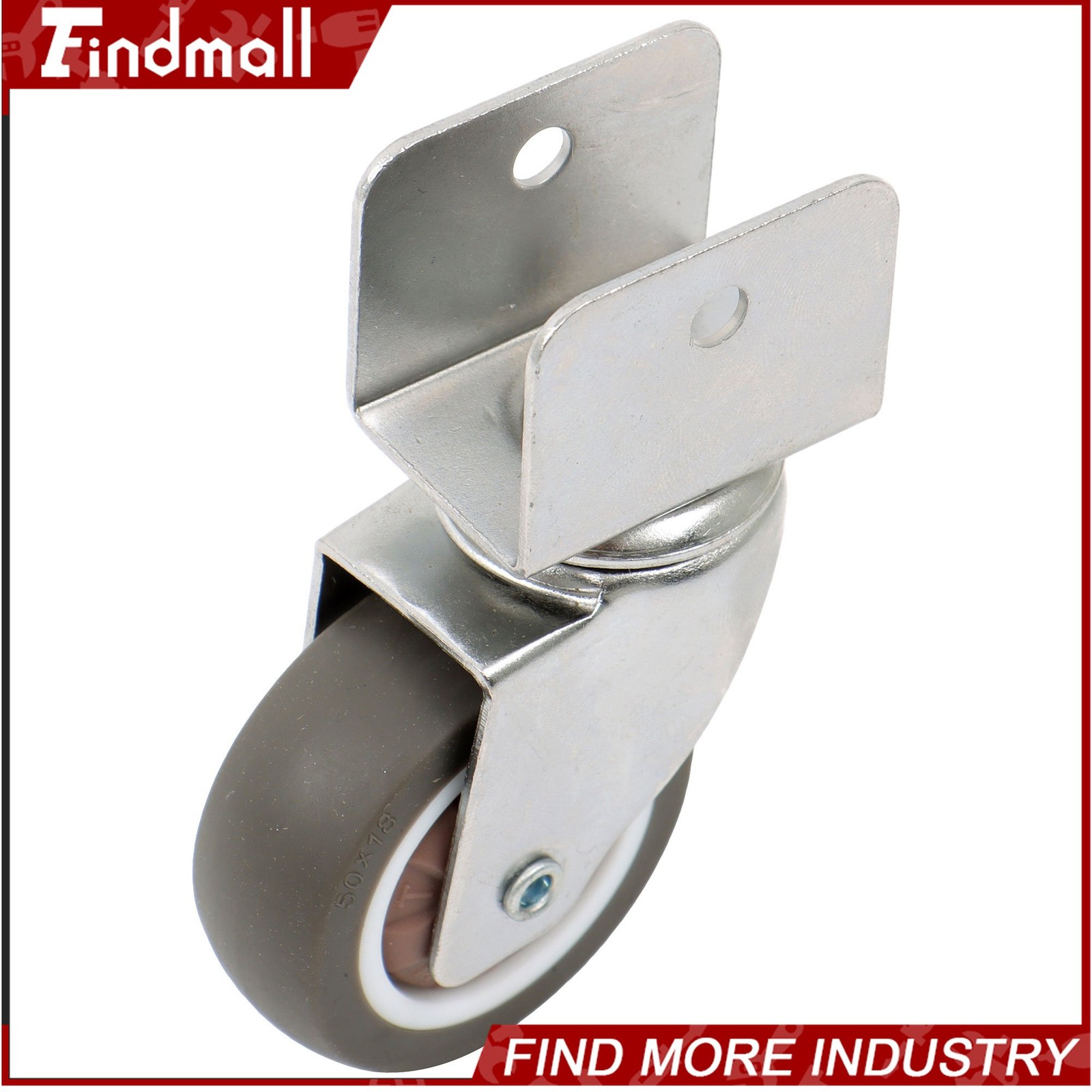 Findmall 4 PCS 2″ U-Bracket Shaped Caster Wheels (2 With Brake & 2 Without)