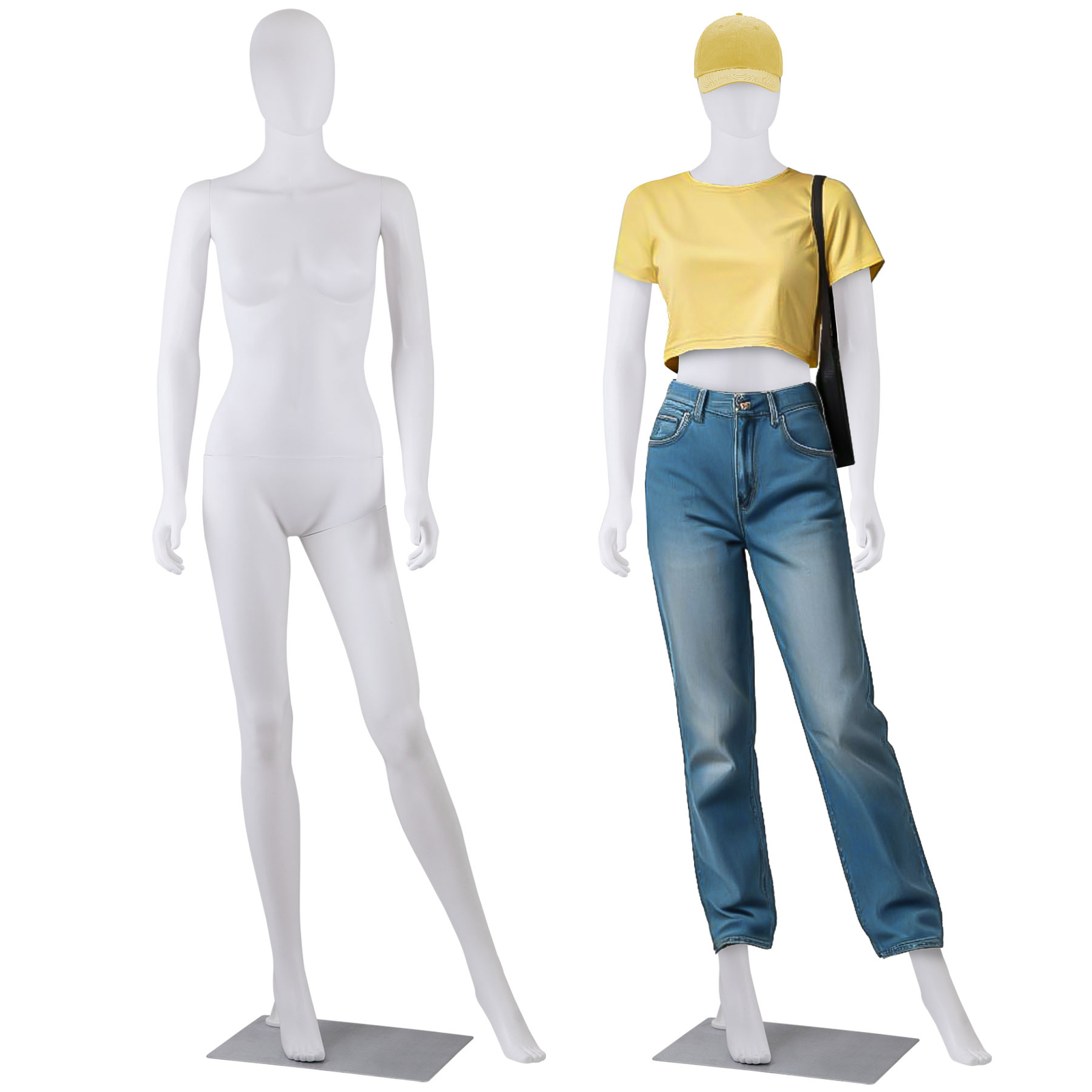 70″ White Female Mannequin Full Body Maniquine Model Stand w/ Adjustable Posture