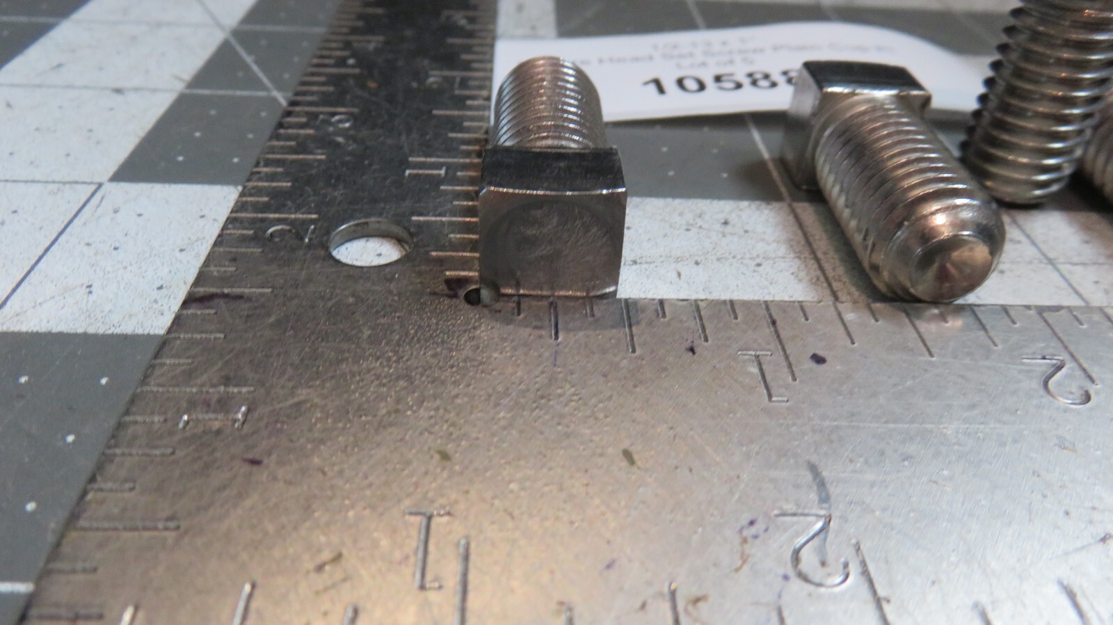 1/2-13 x 1″ Square Head Set Screw Stainless Steel Plain Cup Pt Lot of 5