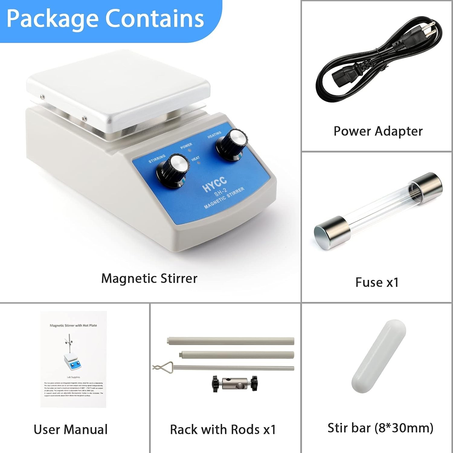 Laboratory-Grade Magnetic Stirrer Hot Plate – 2000mL Capacity, Rapid Heating