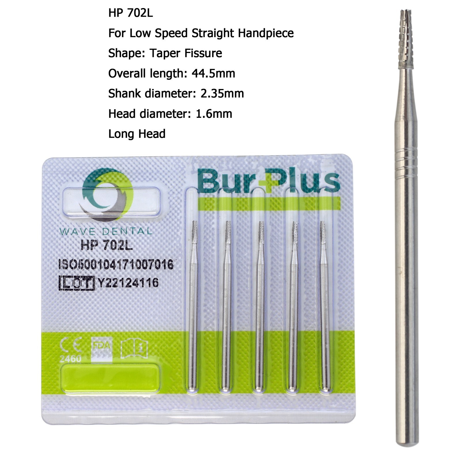 WAVE Dental Carbide Burs HP Long Surgical Burs For Straight Handpiece 703L 702