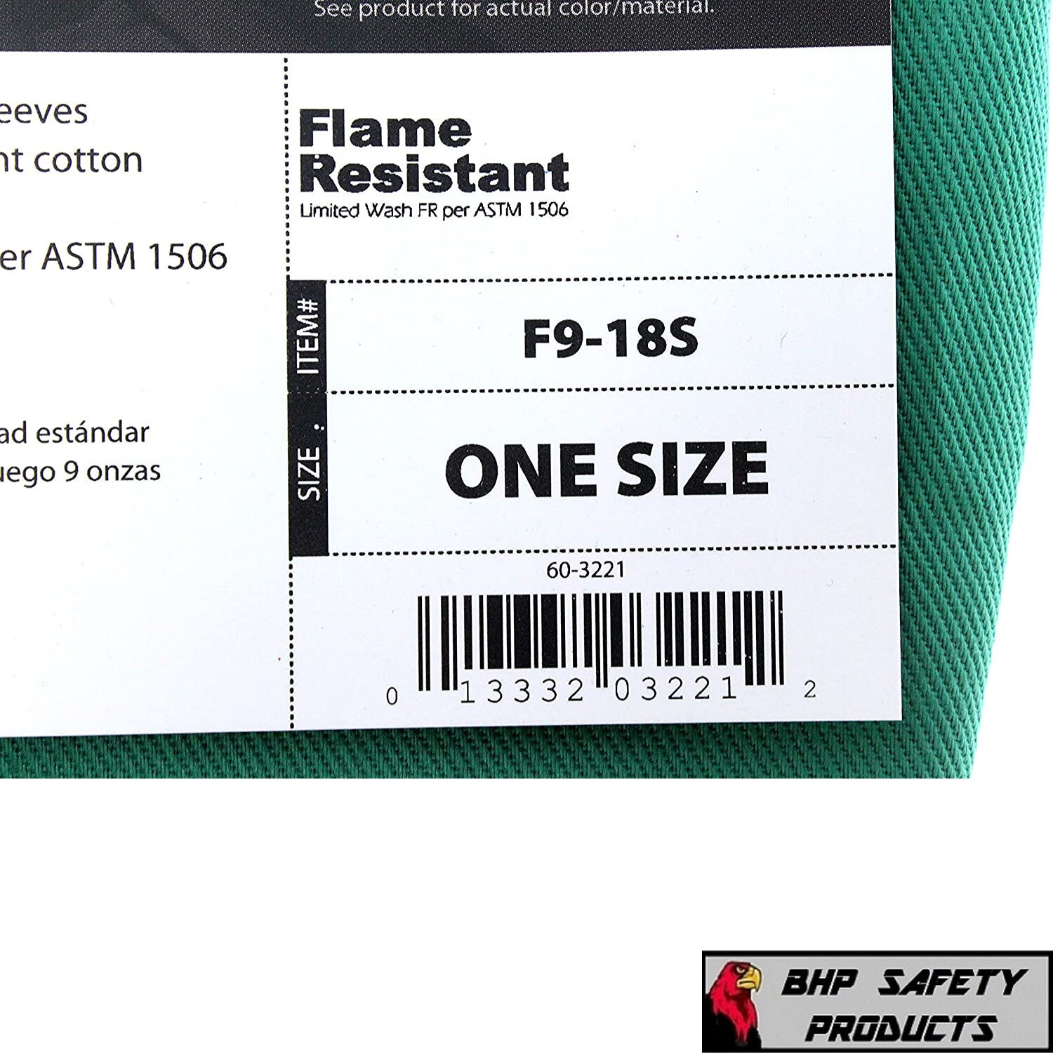 REVCO F9-18S FIRE HEAT RESISTANT FR COTTON WELDING SLEEVE, 18 INCH, 1 PAIR