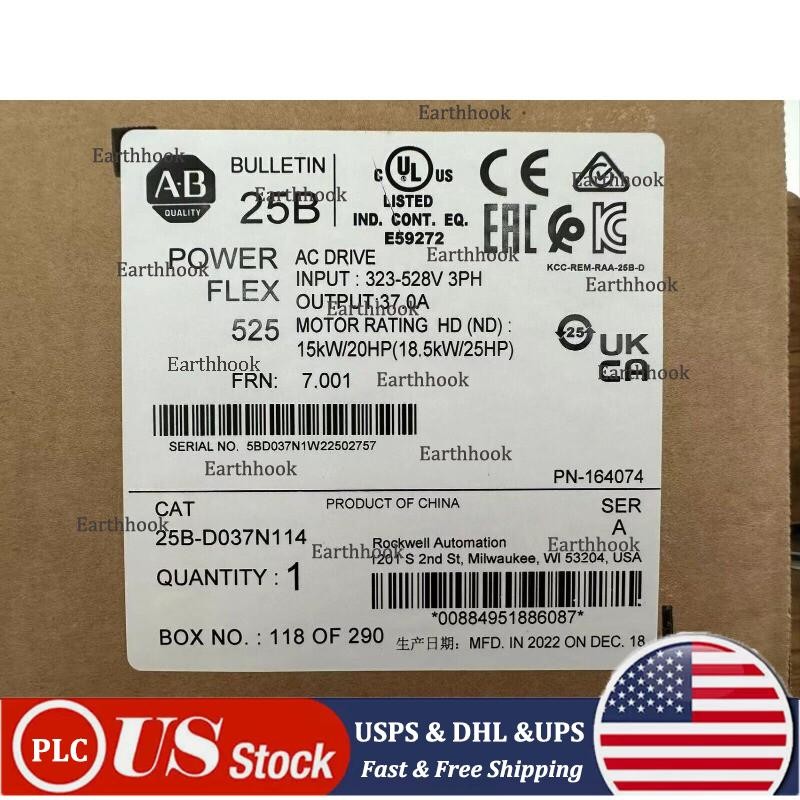 25B-D037N114 Allen Bradley PowerFlex 525 AC Drive NEW Factory Sealed US Free Tax