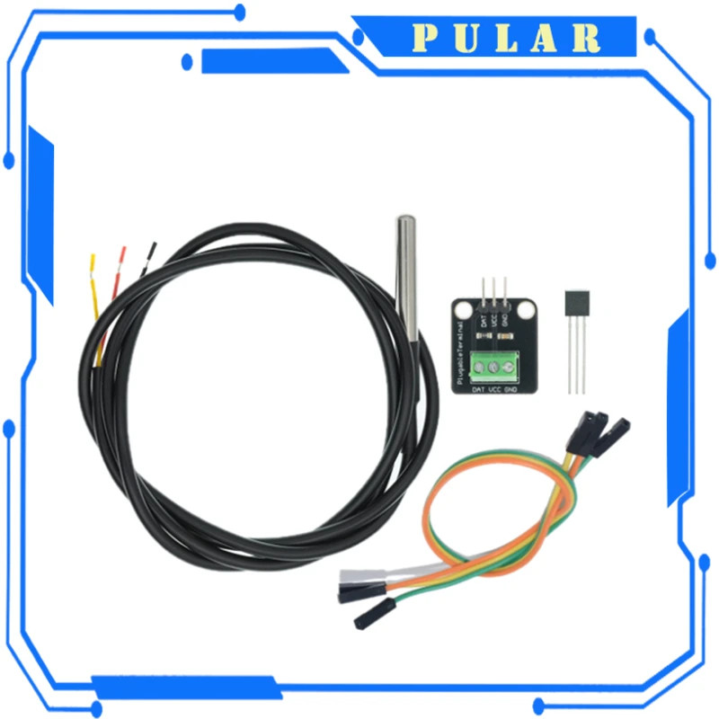 Waterproof Digital Temperature Sensor Cable 100CM DS18B20 Probe Stainless Steel
