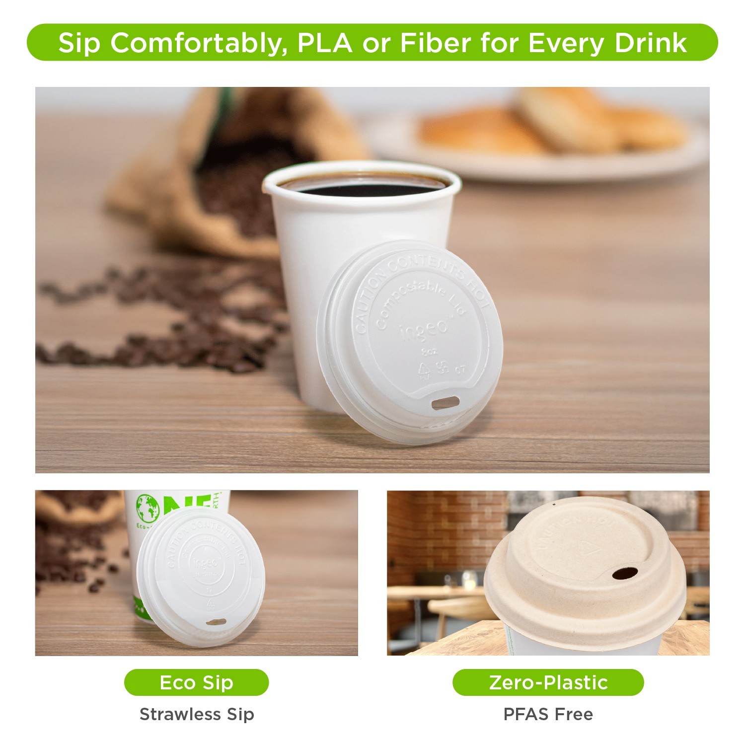 Karat Earth 24oz Eco-Friendly Paper Hot Cups – One Cup One Earth (90mm) – 500 ct