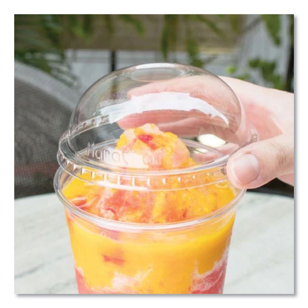Karat CKDL107 32 oz. Cold Cup Dome PET Plastic Lids – Clear (500/Carton) New