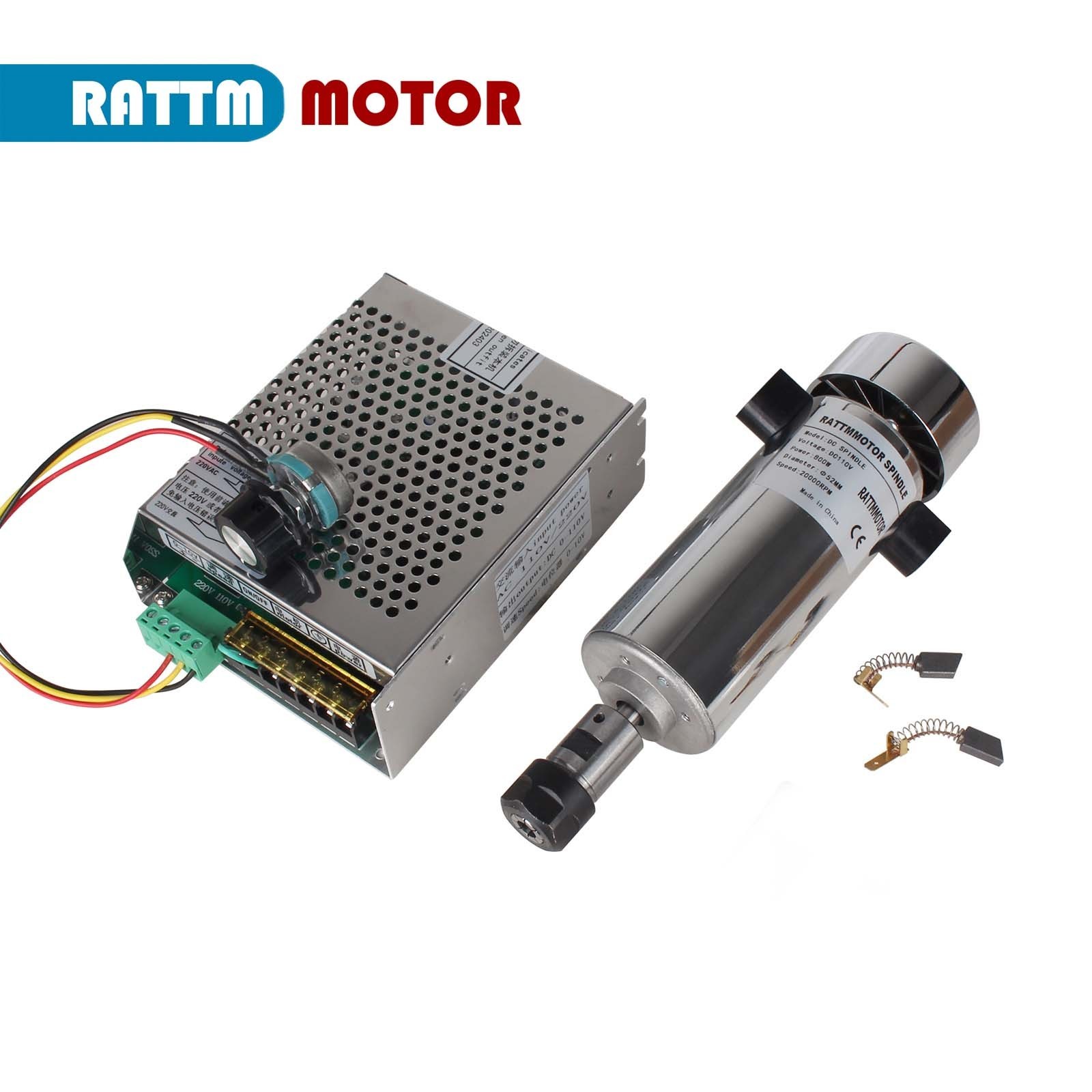 US SHIP】800W Air Cooled Spindle Motor 20000RPM ER16+Speed Power Supply