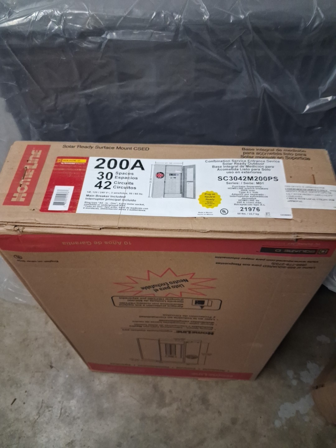 Square D – SC3042M200PS Homeline 200 Amp 30-Space 42-Circuit