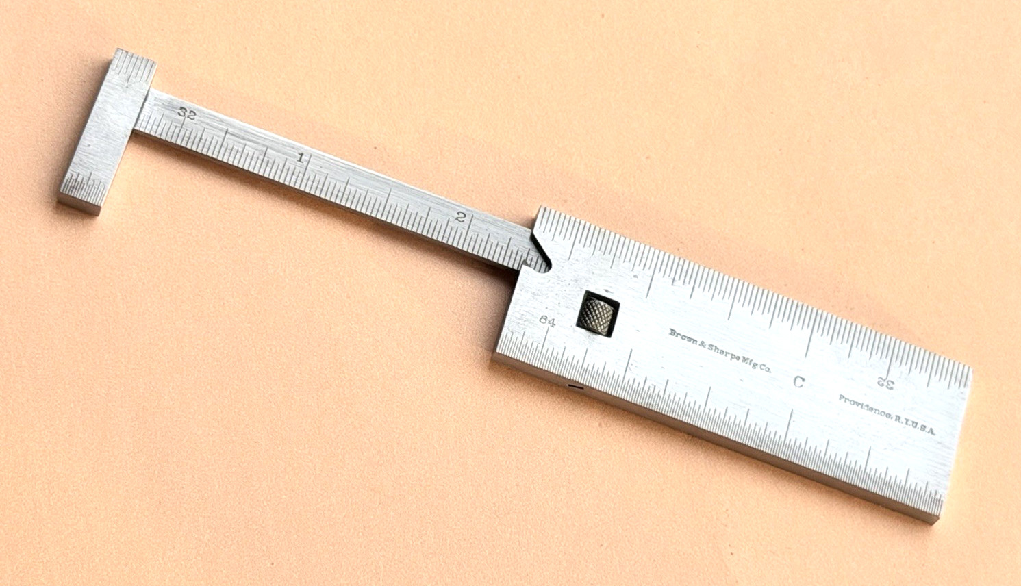 Rare Brown & Sharpe Mfg. Co. No.391 3-Inch Steel Pocket Caliper Rule. USA Made!